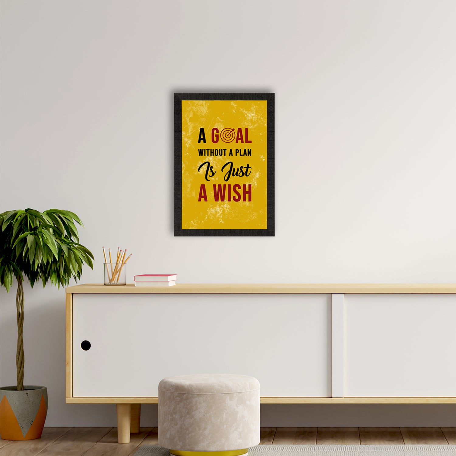 "A Goal without a Plan" Motivational Quote Satin Matt Texture UV Art Painting 2