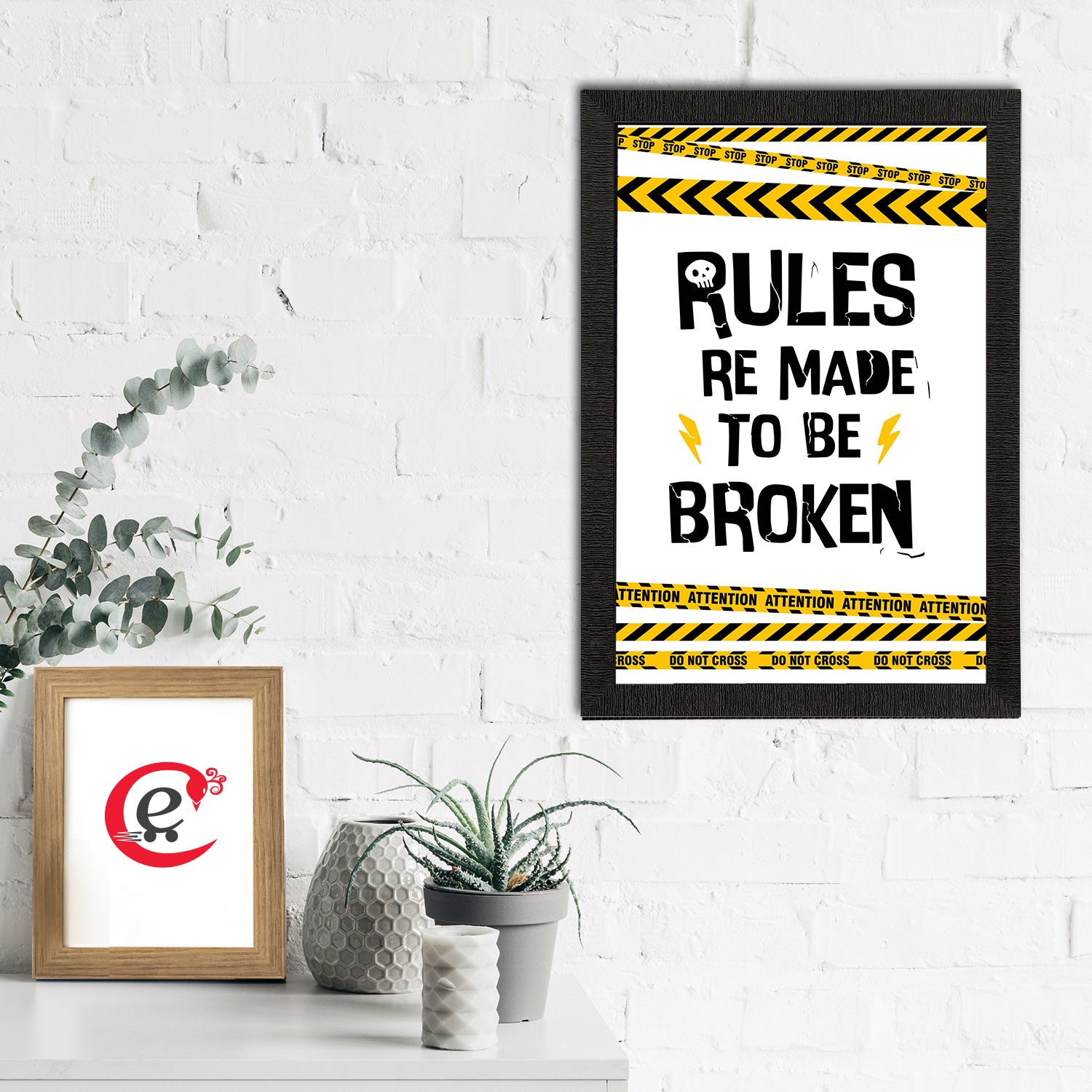 "Rules Re Meant To Be Broken" Quirky Quote Satin Matt Texture UV Art Painting 1