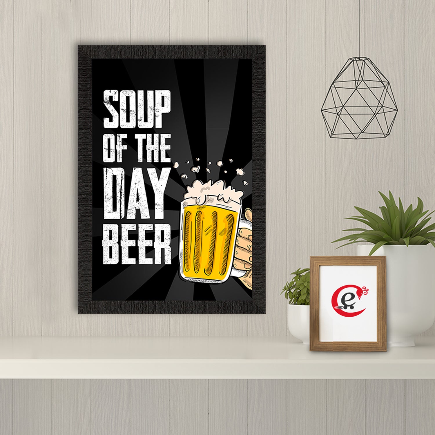 "Soup of the Day - Beer" Quirky Quote Satin Matt Texture UV Art Painting 1