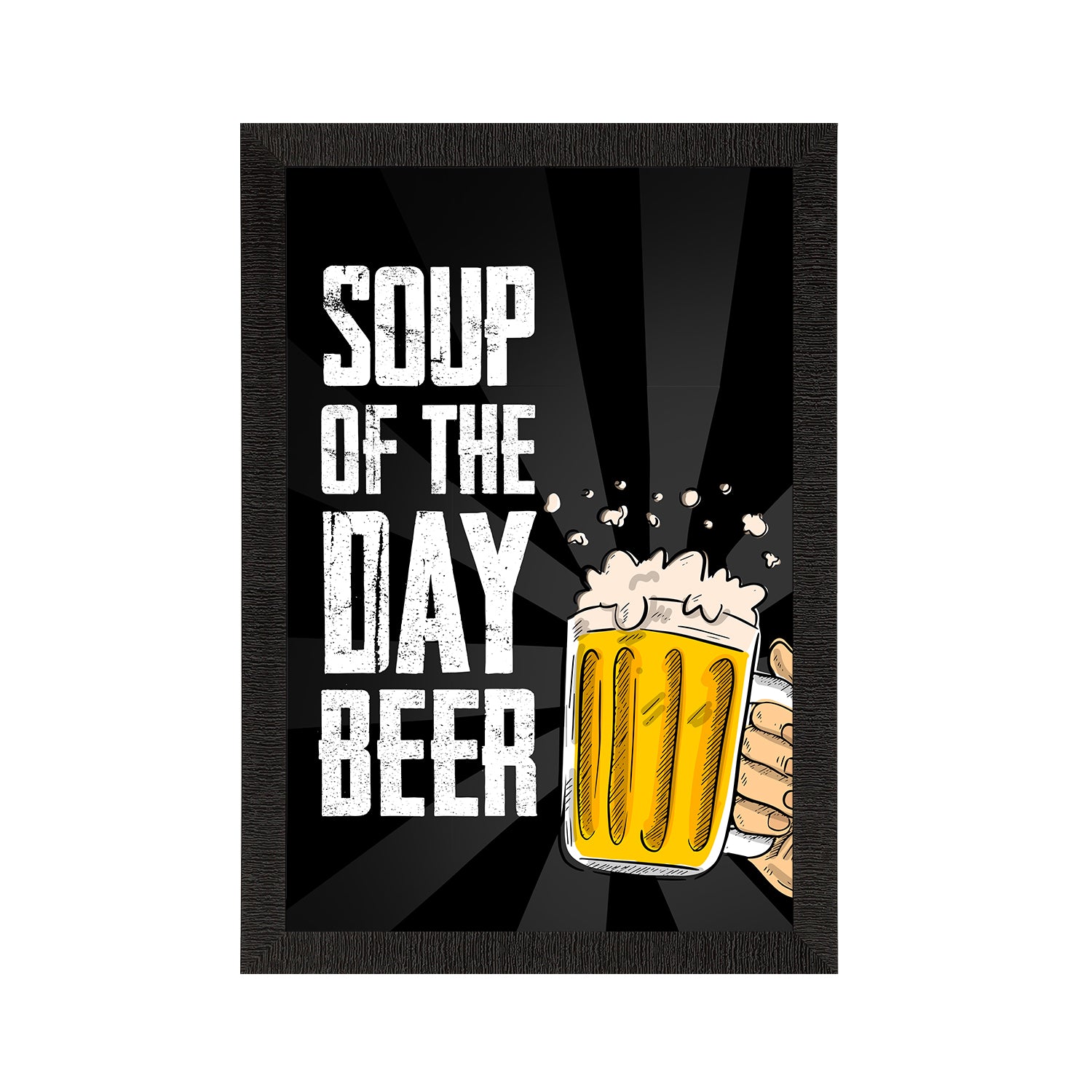 "Soup of the Day - Beer" Quirky Quote Satin Matt Texture UV Art Painting