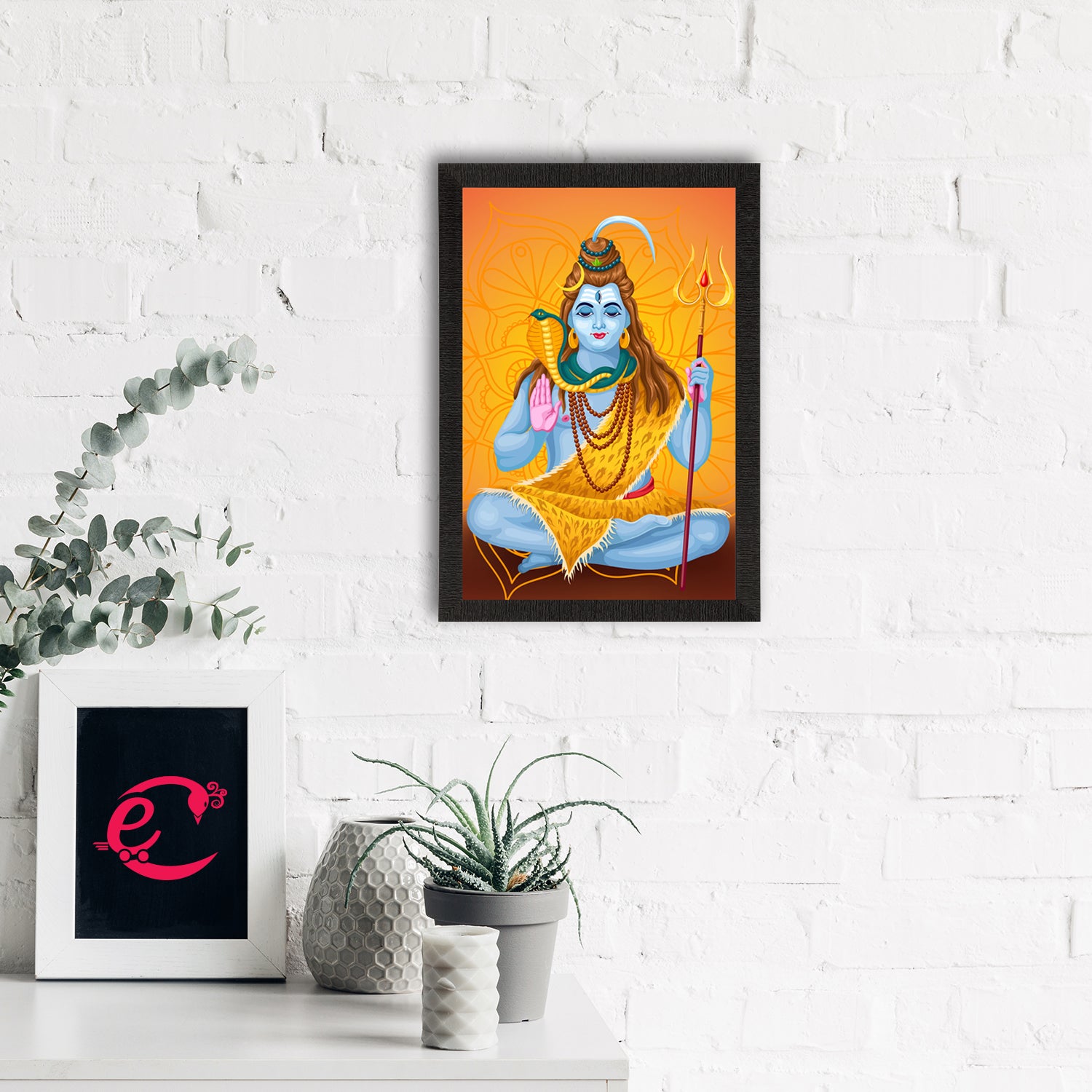 Lord Shiva Painting Digital Printed Religious Wall Art 1