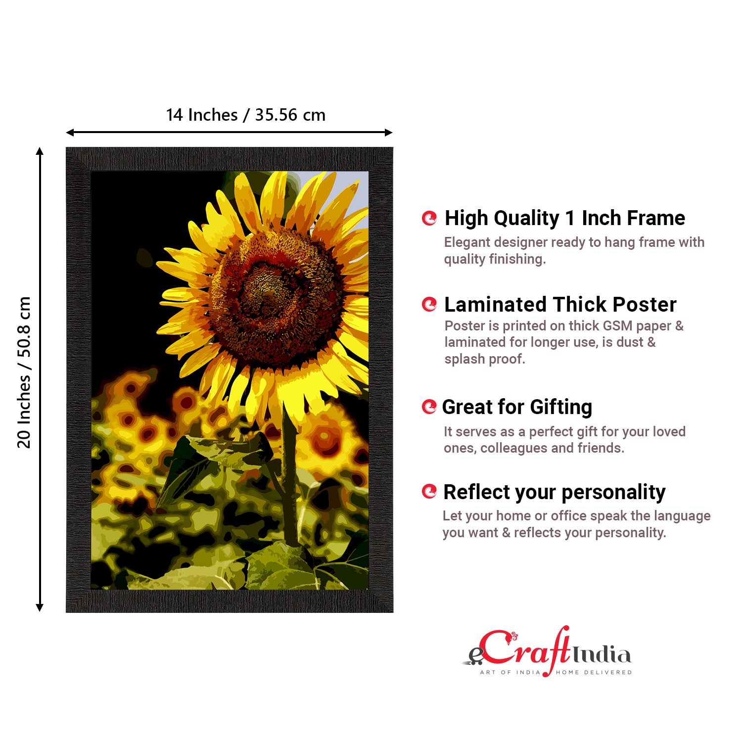 Sunflower on Sunny Say Satin Matt Texture UV Art Painting 3