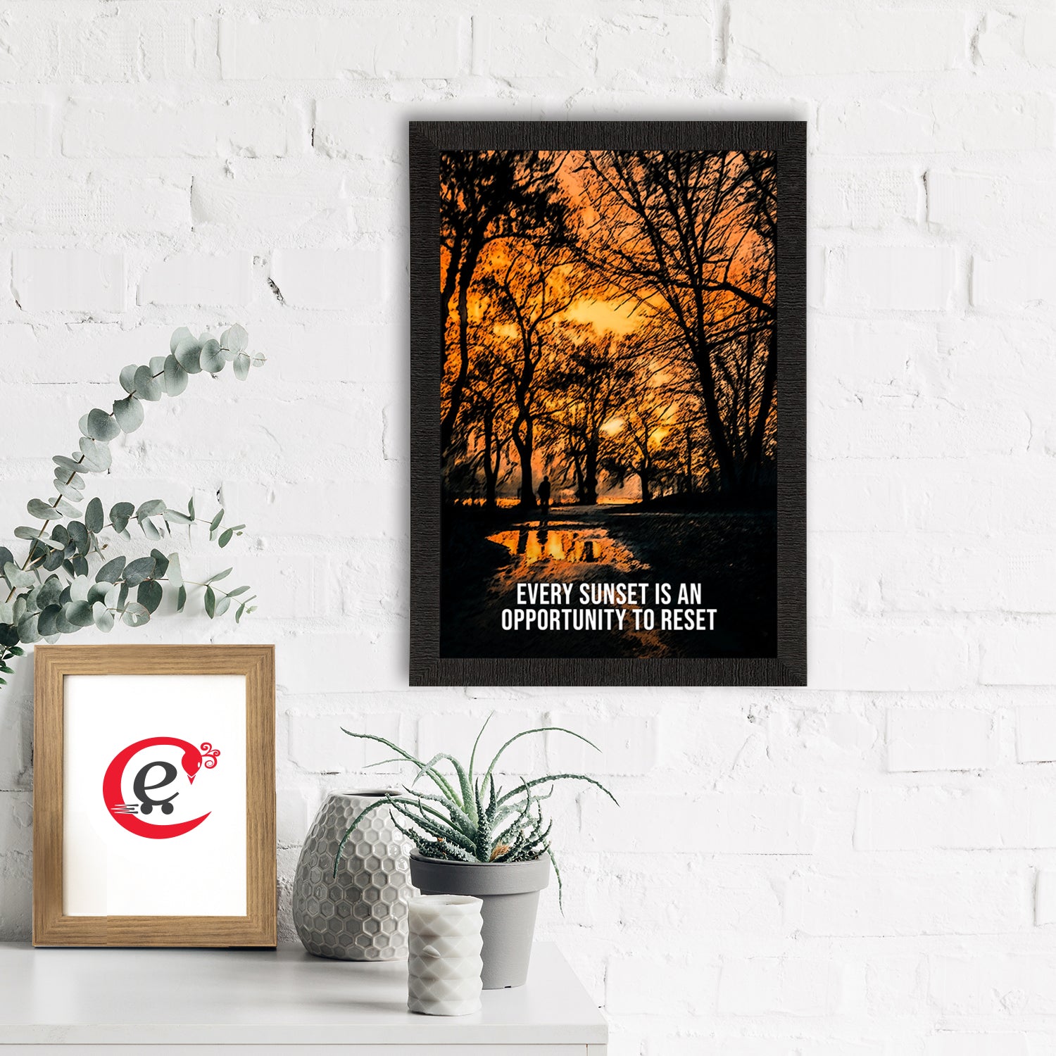 "Every Sunset is an Opportunity to reset" Satin Matt Texture UV Art Painting 1