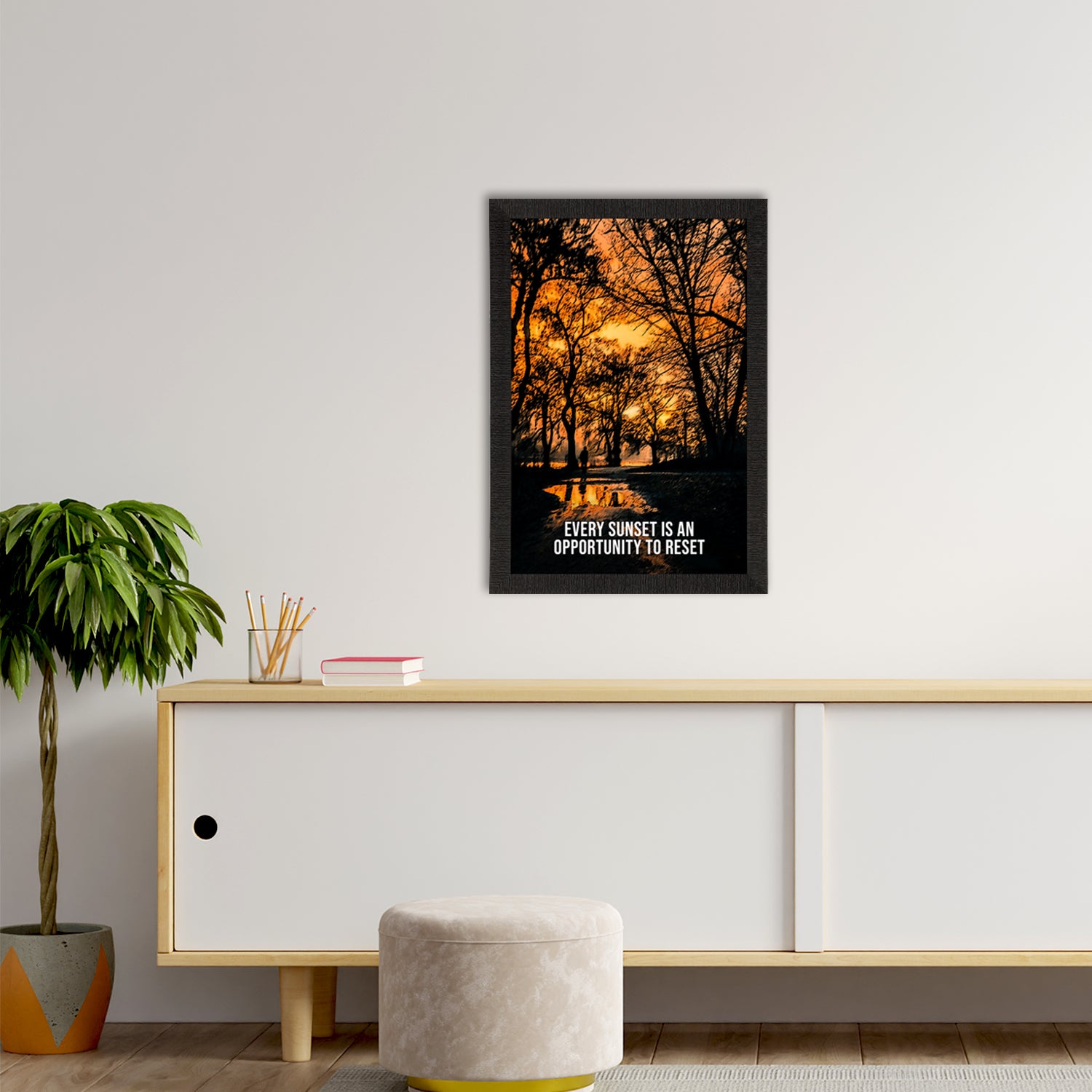 "Every Sunset is an Opportunity to reset" Satin Matt Texture UV Art Painting 2