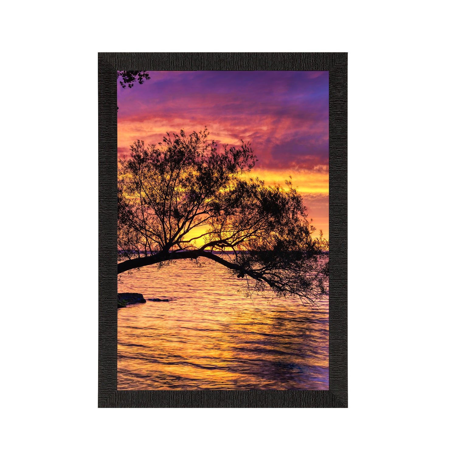 Beautiful Sunset Lake Satin Matt Texture UV Art Painting