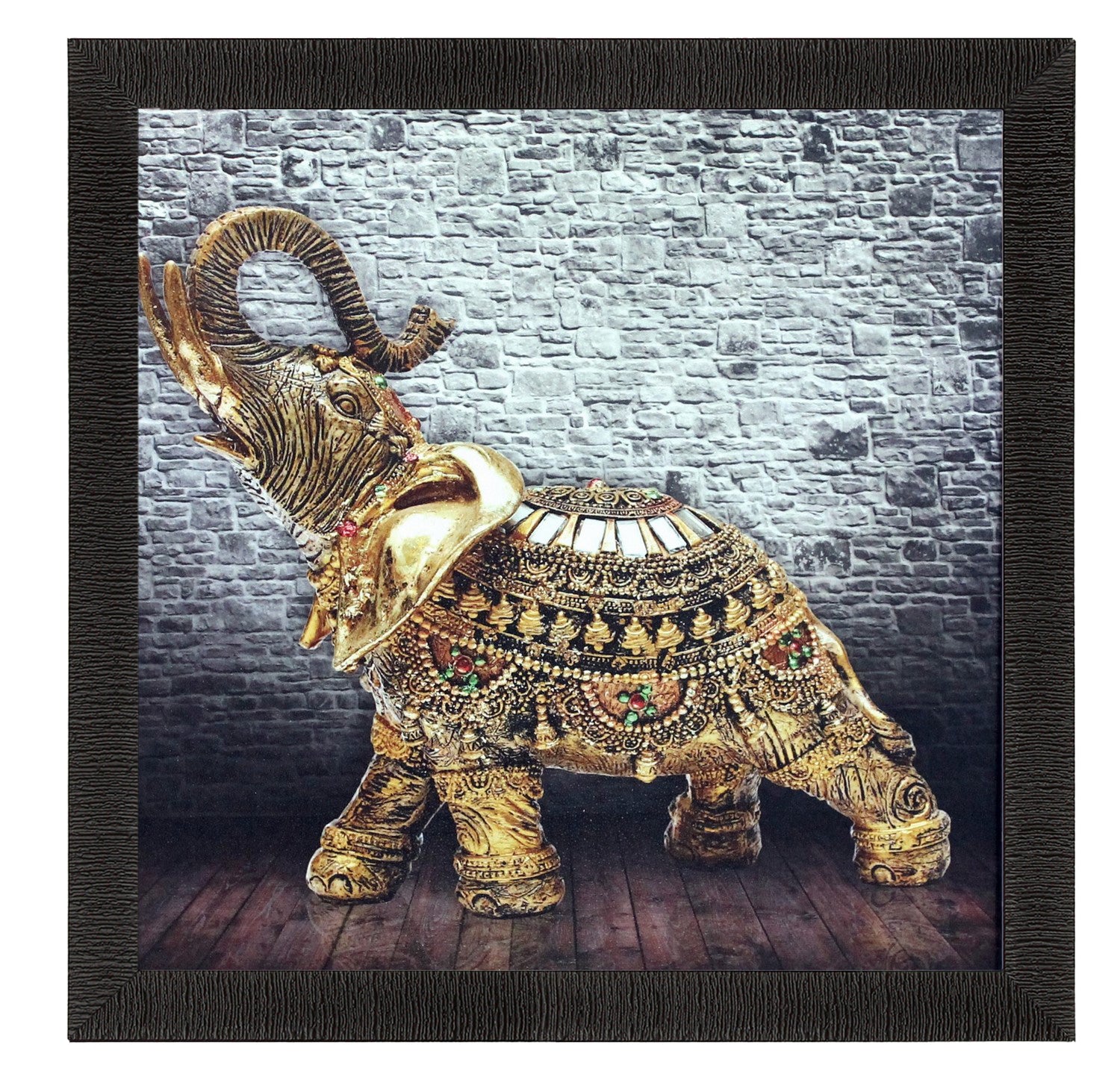 Jewelled Elephant Design Satin Matt Texture UV Art Painting