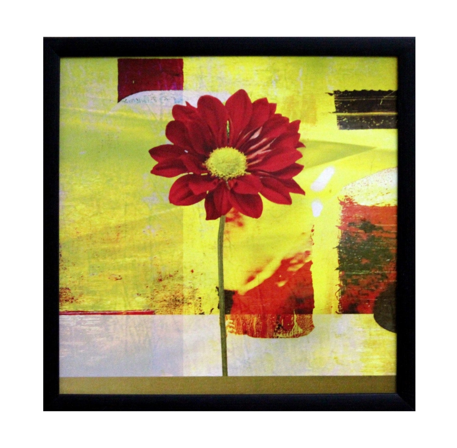 Red Sunflower Design Satin Matt Texture UV Art Painting