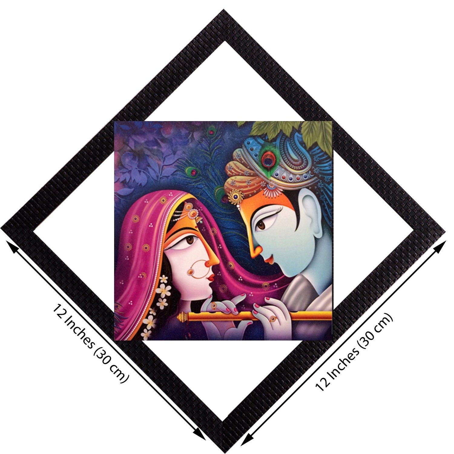 Radha Krishna & Flute Satin Matt Texture UV Art Painting 2