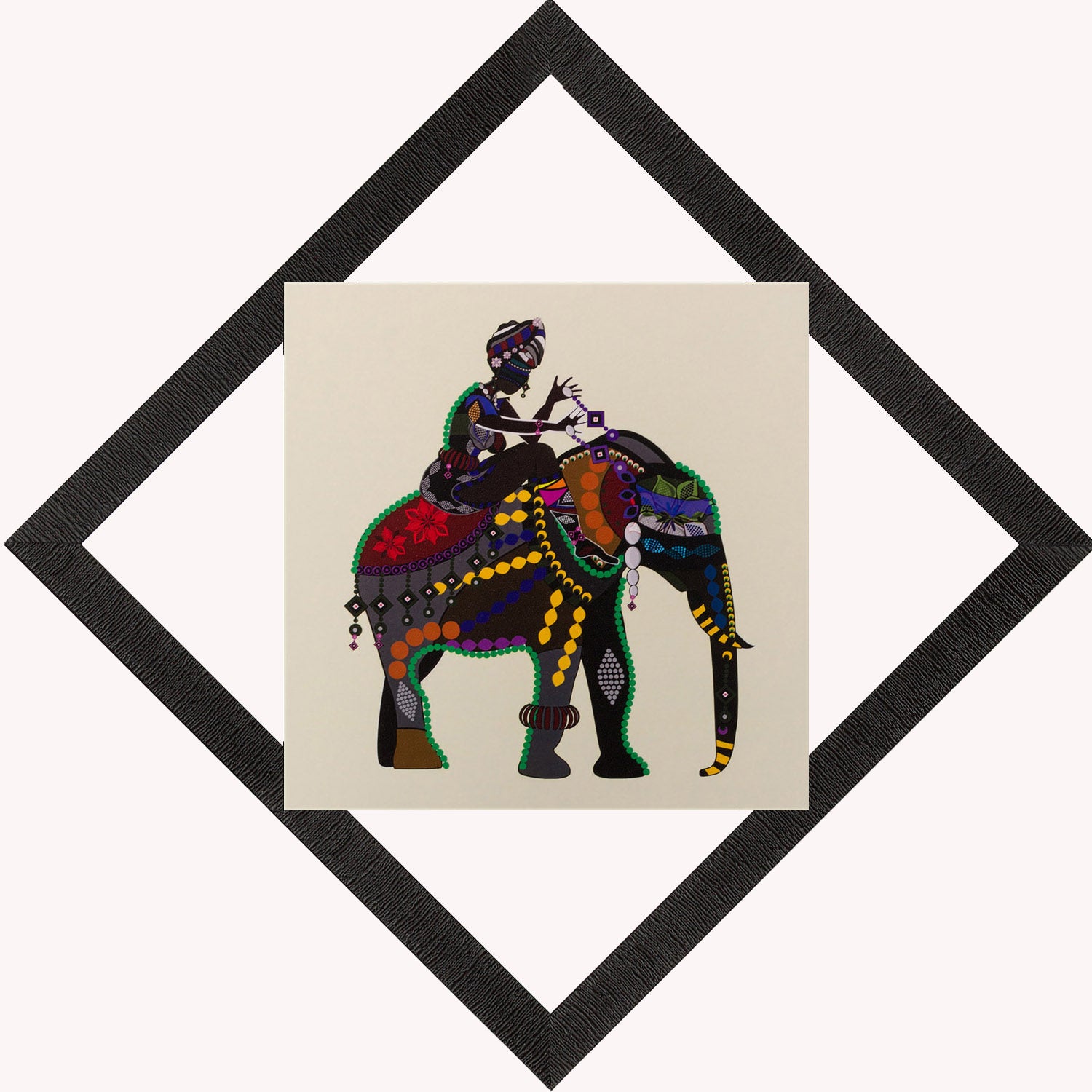 Elephant Ride Satin Matt Texture UV Art Painting