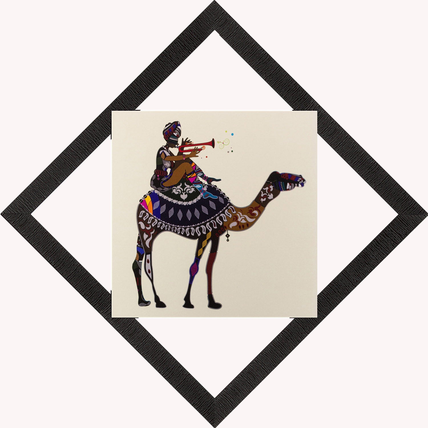 Decorated Camel Satin Matt Texture UV Art Painting