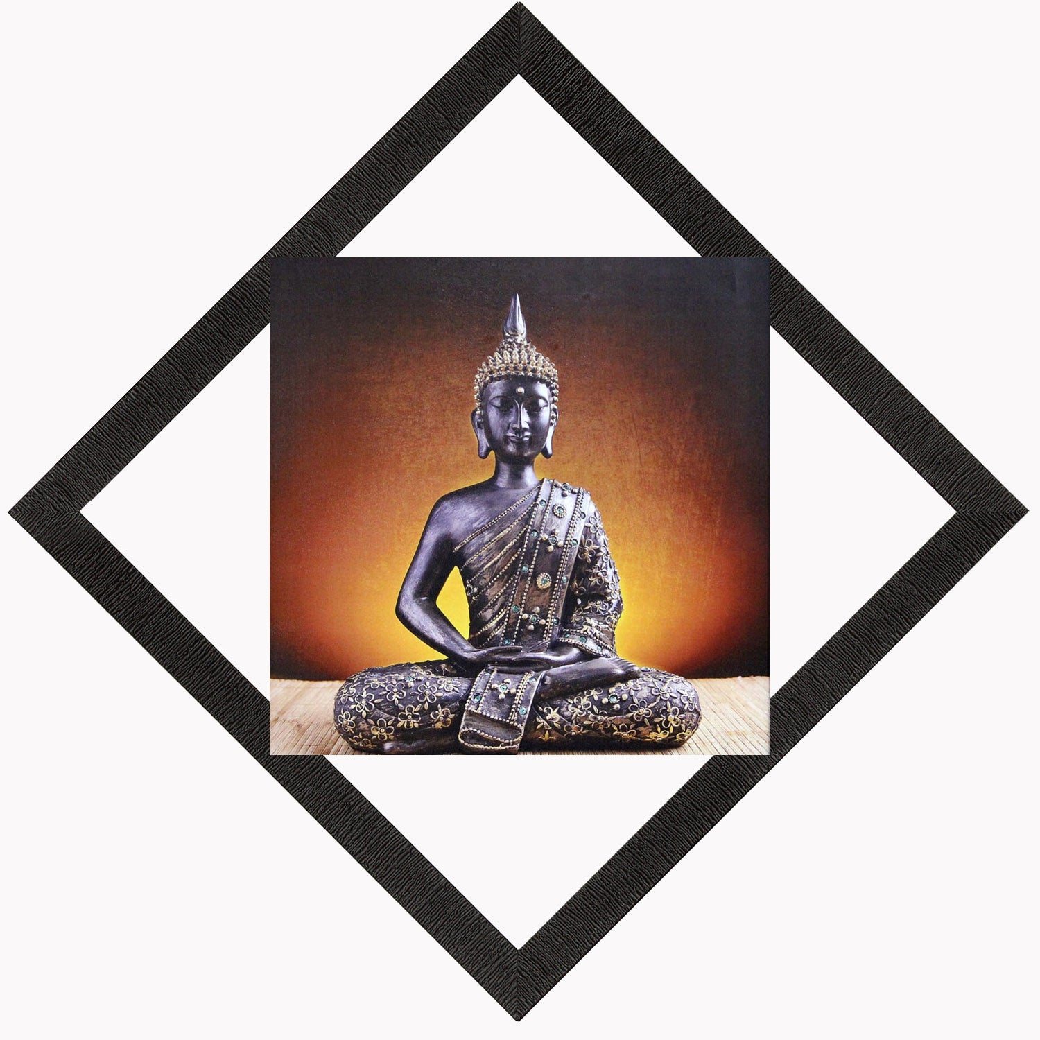 Meditating Pose Of Lord Buddha Satin Matt Texture UV Art Painting