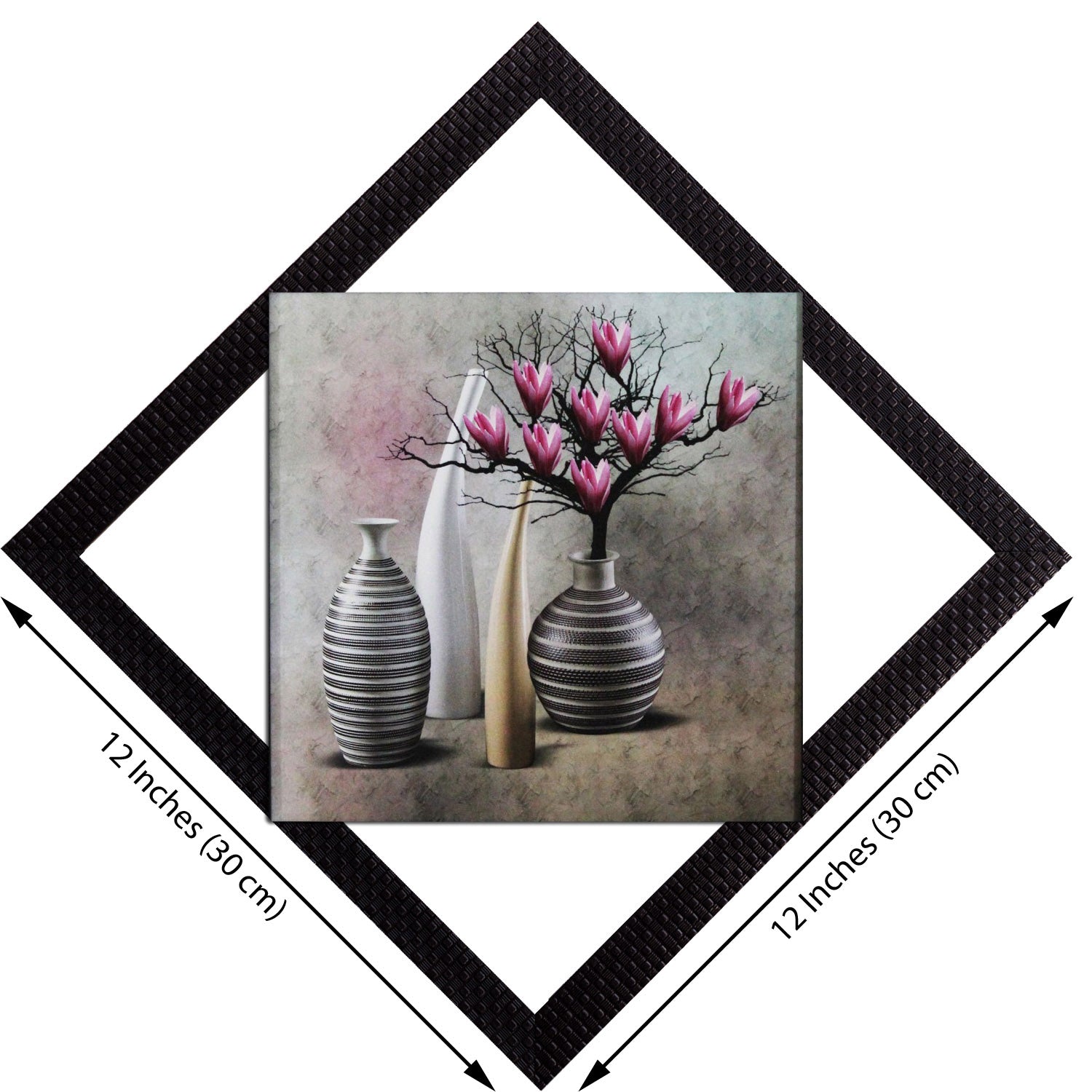 Vases With Flowers Satin Matt Texture UV Art Painting 2