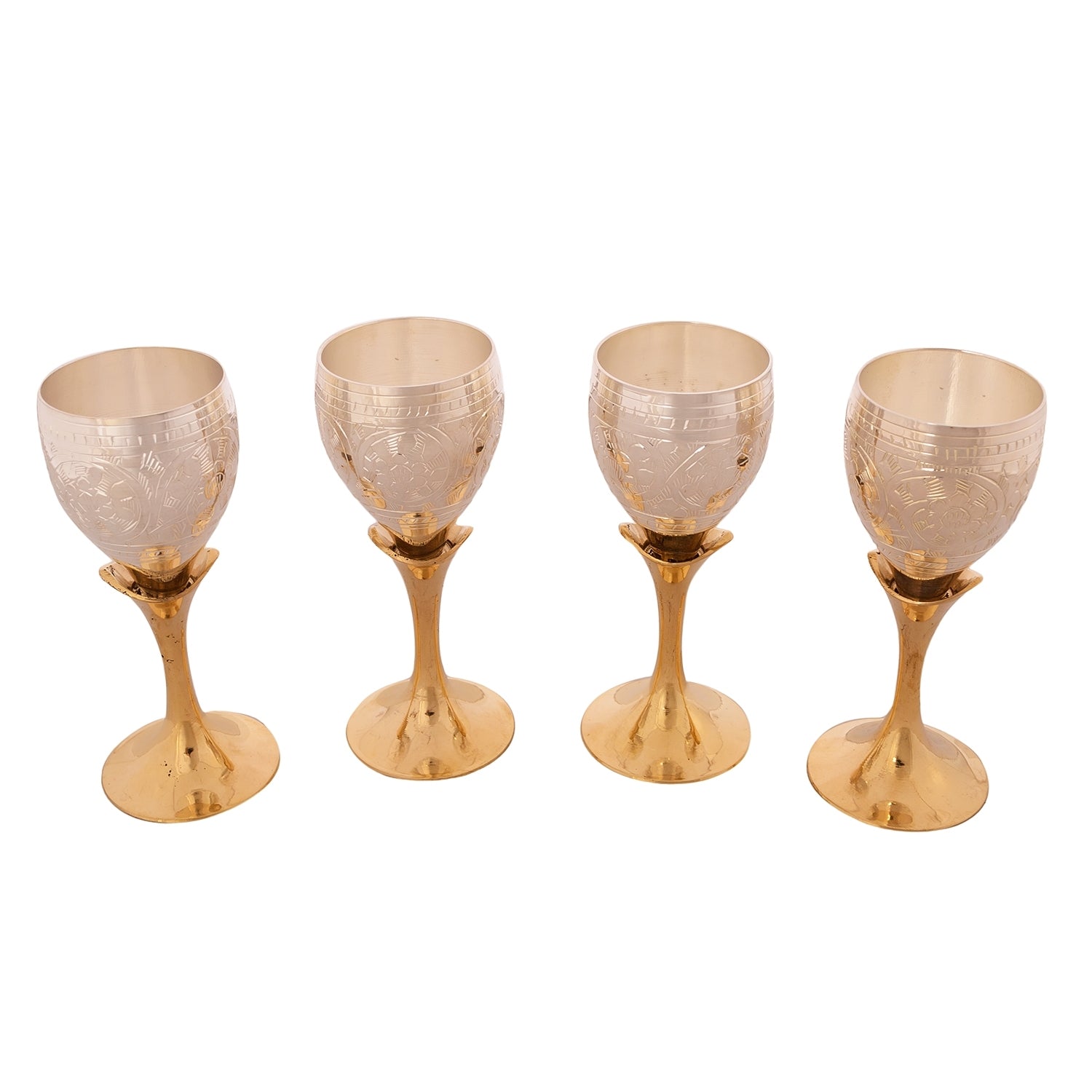 German Silver Wine Glass Set of 4 with Velvet Box 1
