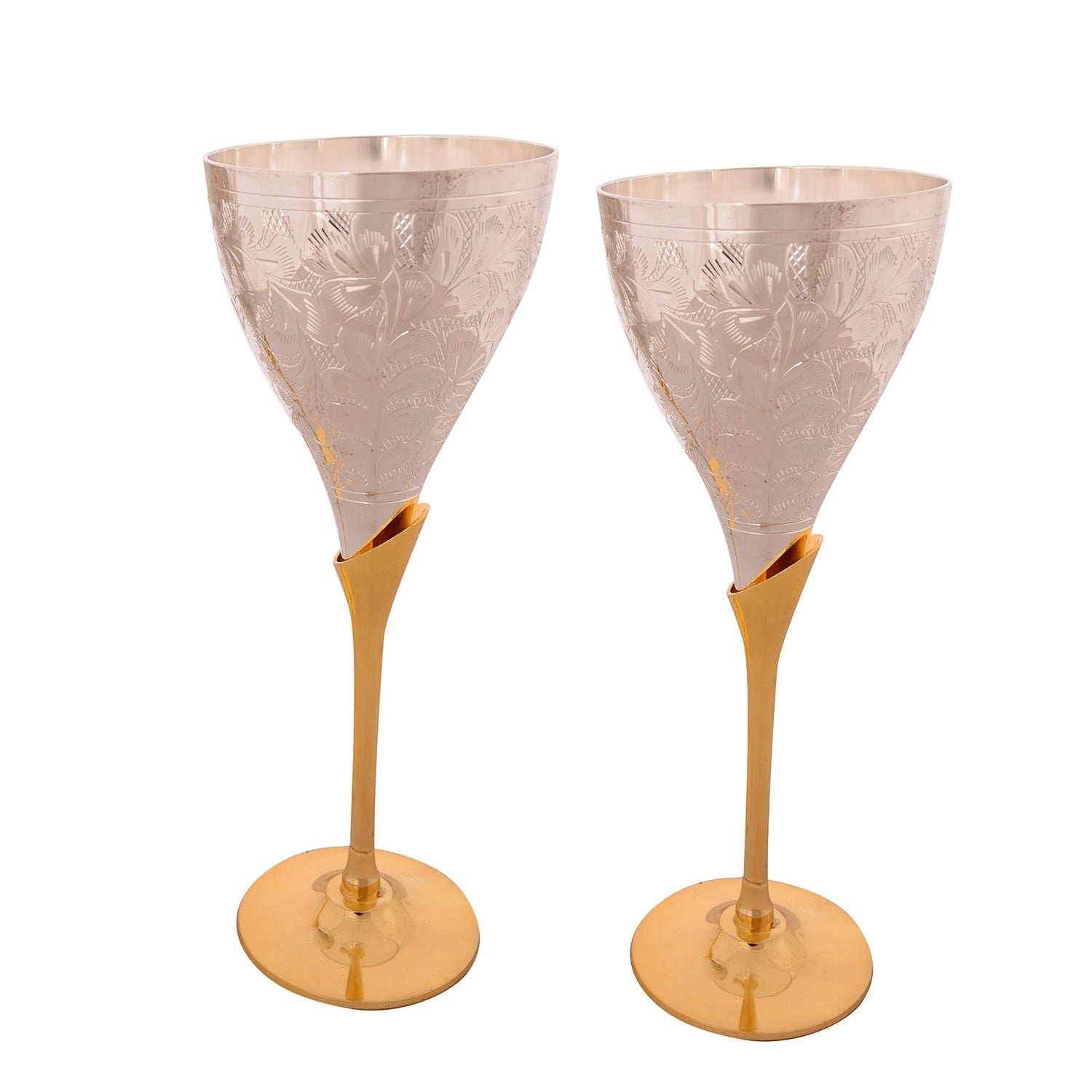 German Silver Wine Glass Set of 2 with Velvet Box 3