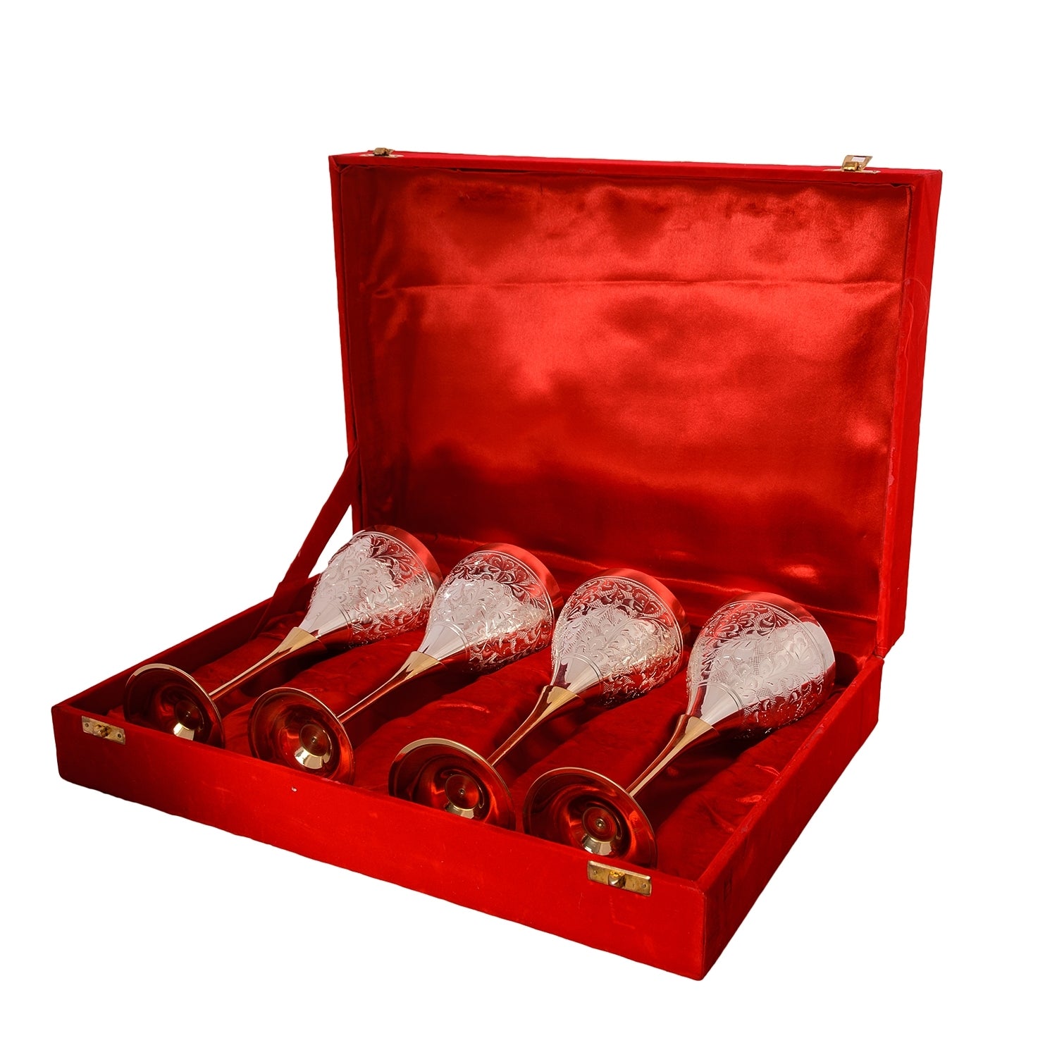 German Silver Elegant Wine Glass Set of 4 with Velvet Box 1