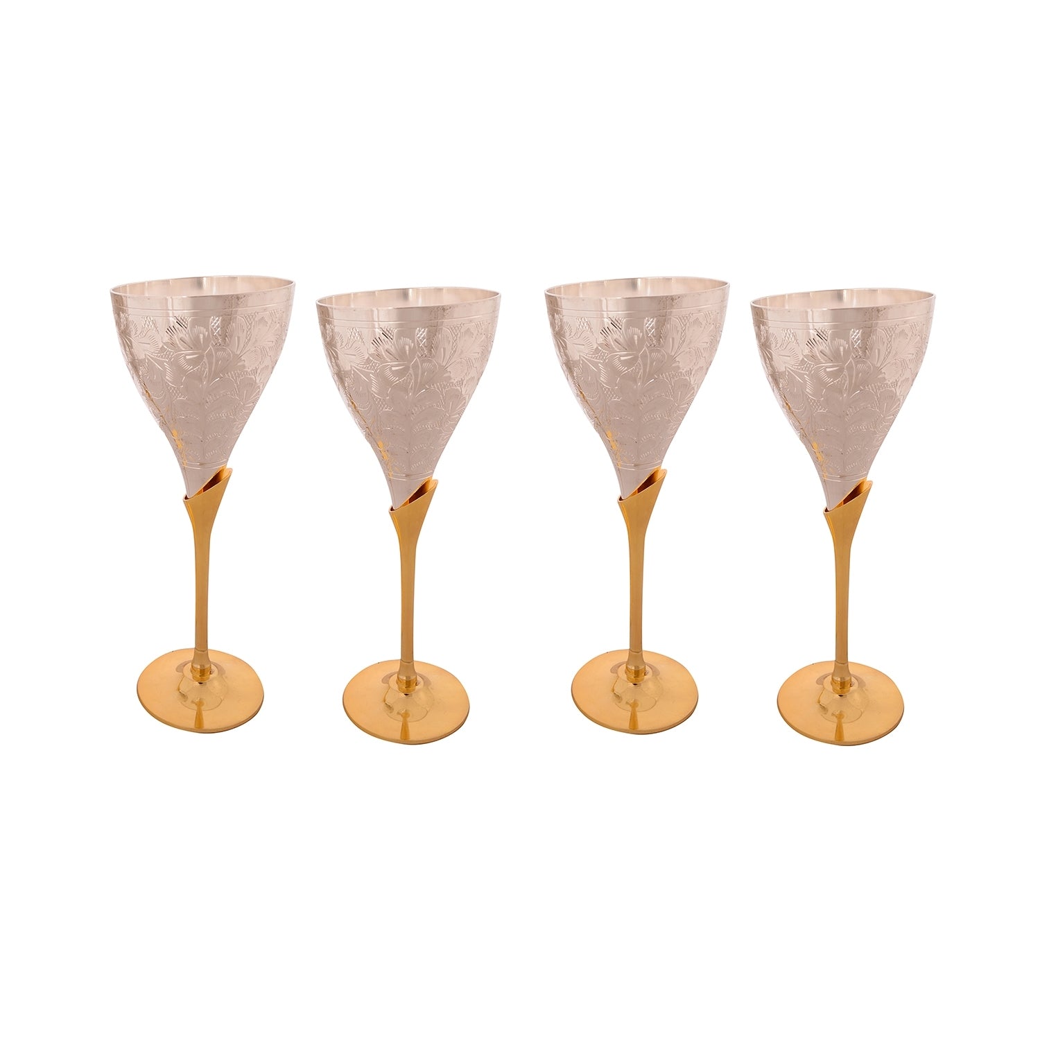 German Silver Elegant Wine Glass Set of 4 with Velvet Box 3