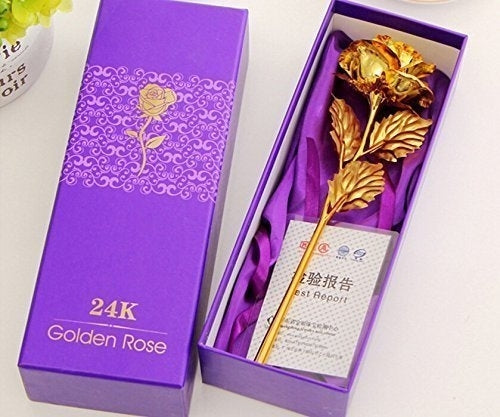 24K Gold Rose with Beautiful Gift Box - eCraftIndia Online