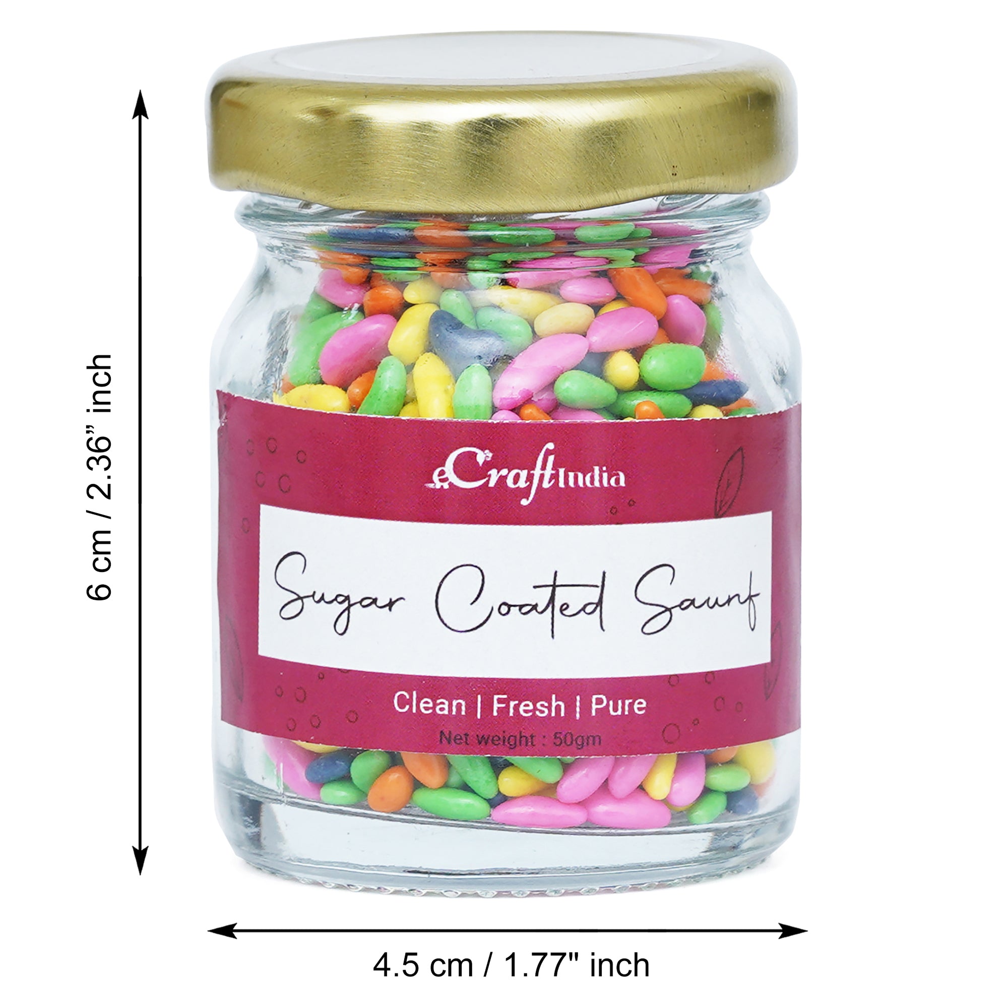 eCraftIndia The Marvellous Gift Box - Polyresin Chaturbhuj Lord Ganesha Idol, 3 Jars of Sugar Coated Saunf, Nazarana Mix, Special Mix Mukhwas (30gms Each), Super Calm Hand Poured Soya Wax Candle 5