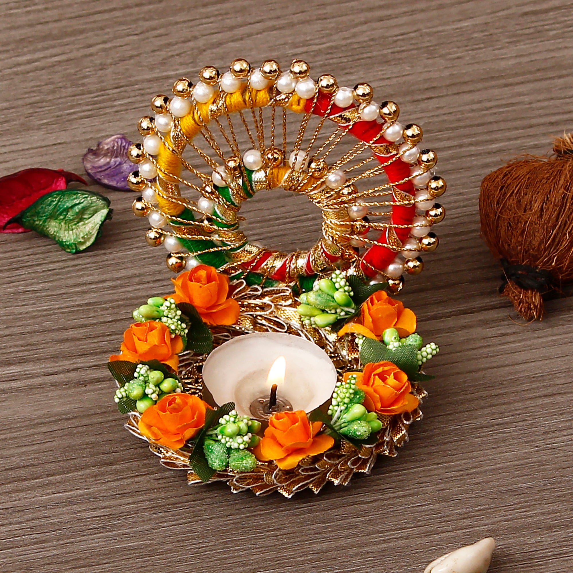 Designer Handcrafted Singhasan Tea Light Holder