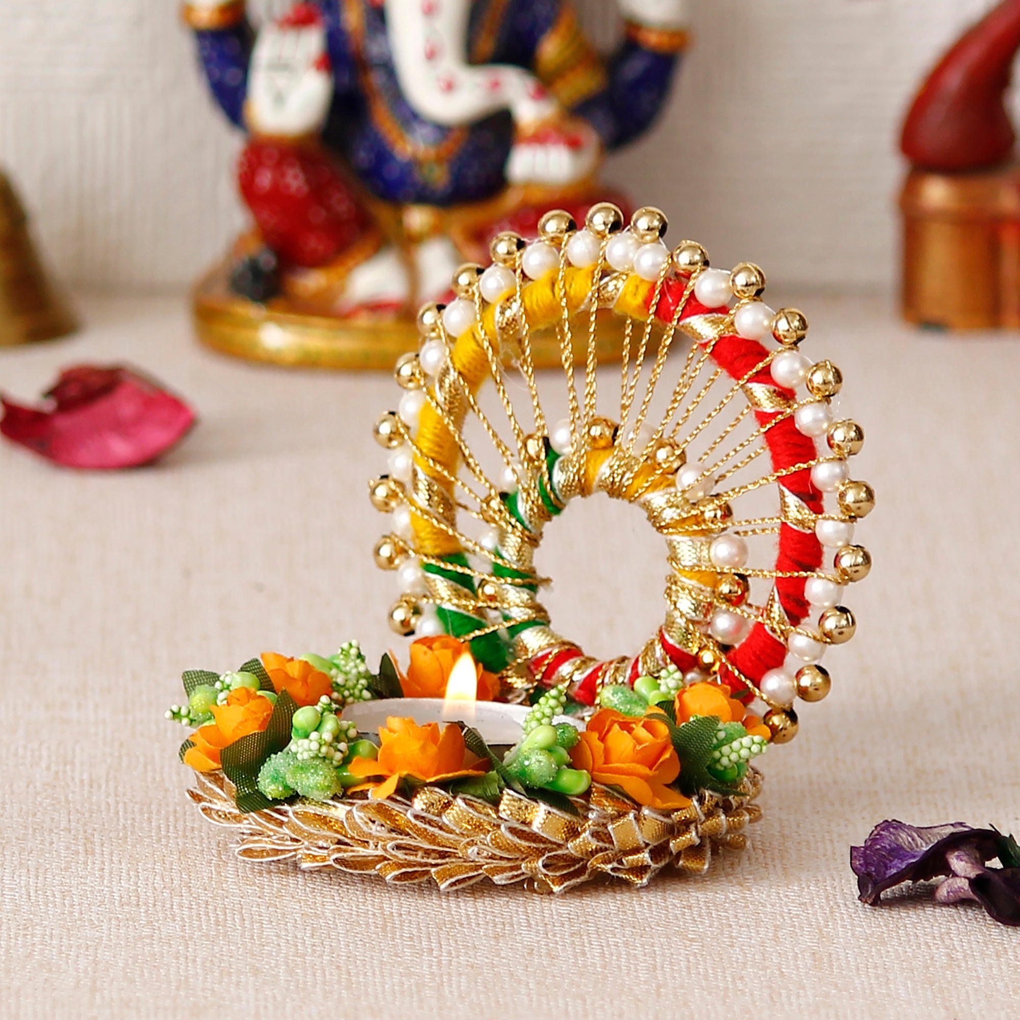 Designer Handcrafted Singhasan Tea Light Holder 1