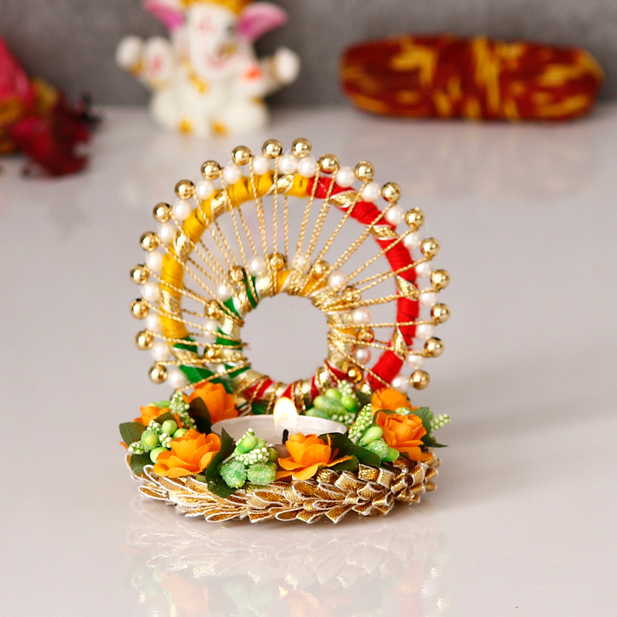 Designer Handcrafted Singhasan Tea Light Holder 2