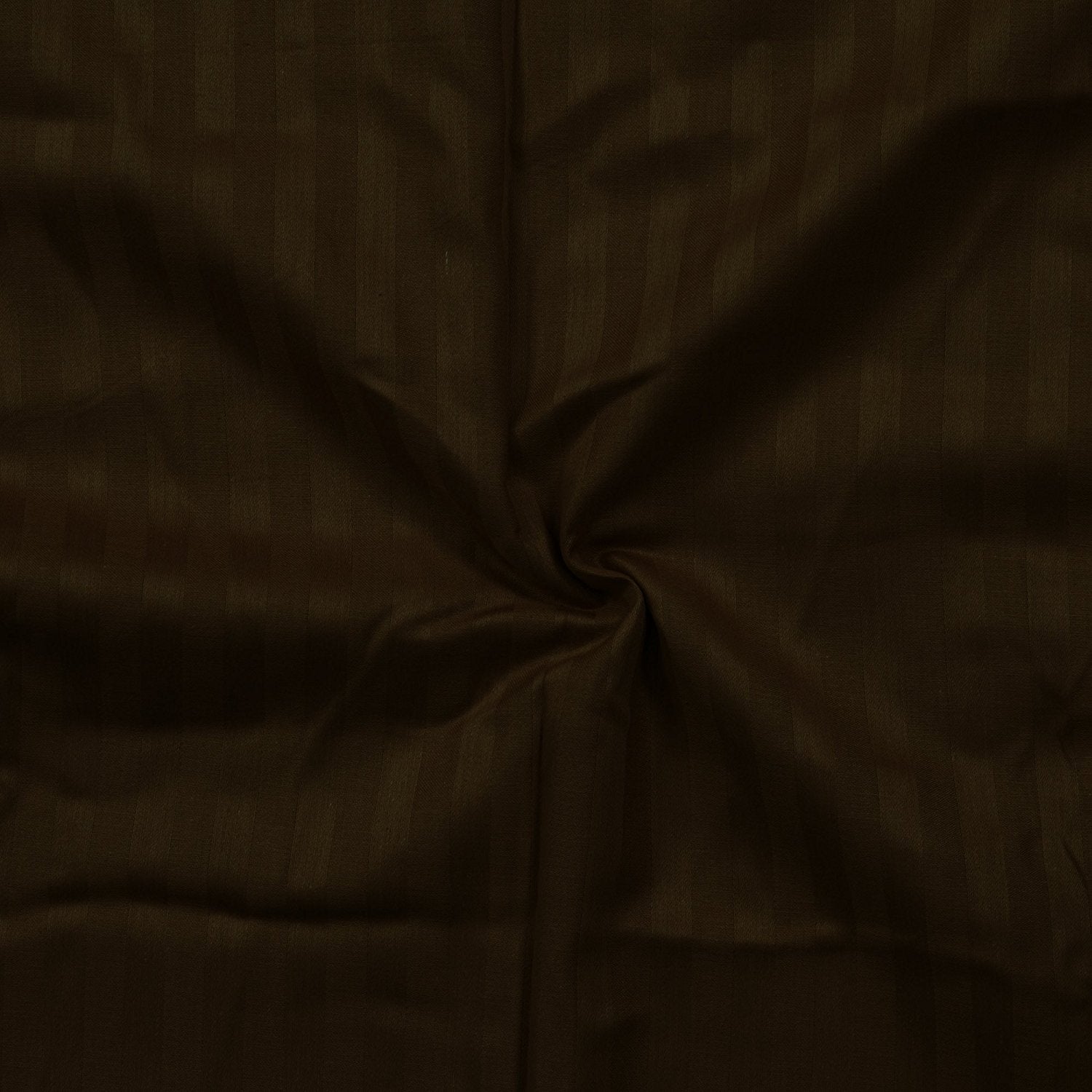 210 TC Premium Luxury Cotton Satin Striped Double Bed King Size Bedsheet (100 In x 108 In) with 2 pillow cover - Dark Brown 3