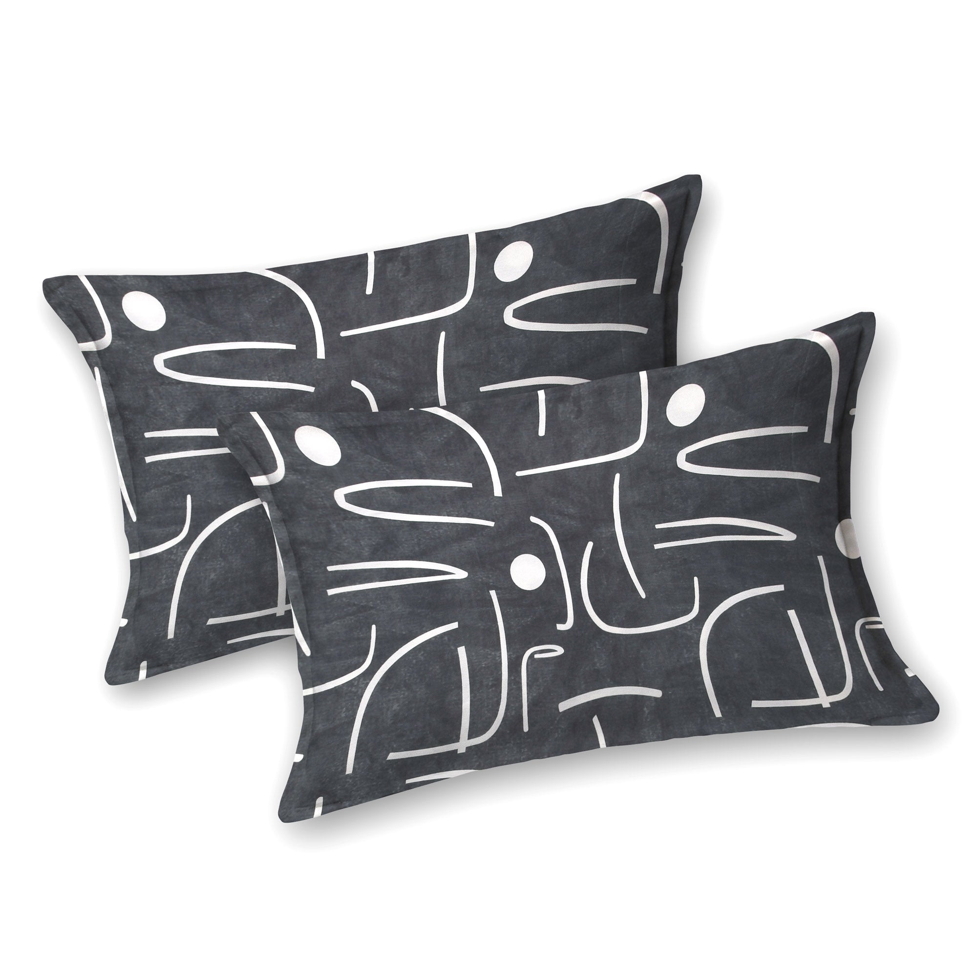 eCraftIndia 250 TC Black & White Abstract Printed Cotton Double Bedsheet With 2 Pillow Covers 3