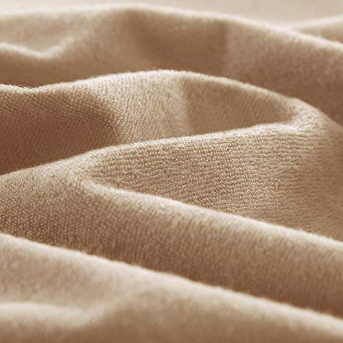 100% Waterproof Terry Cotton Fitted Mattress Protector for King Size Bed (78 x 72 Inch, Beige) 2