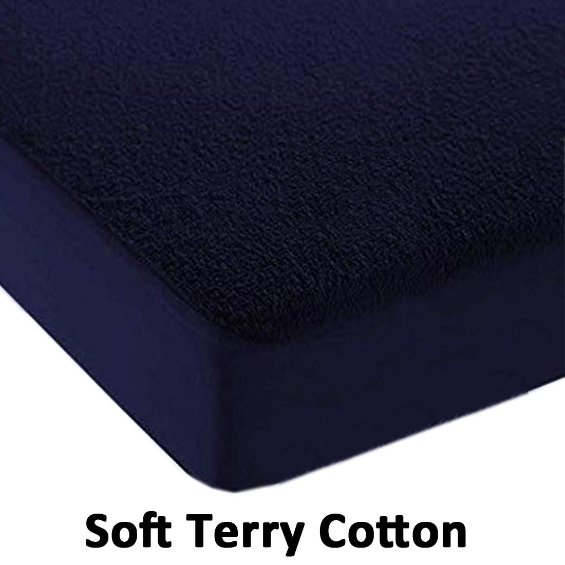 100% Waterproof Terry Cotton Fitted Mattress Protector for King Size Bed (78 x 72 Inch, Blue) 1