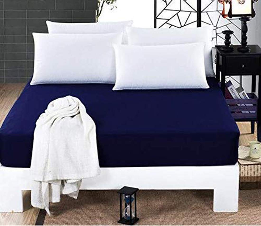 100% Waterproof Terry Cotton Fitted Mattress Protector for King Size Bed (78 x 72 Inch, Blue) 4