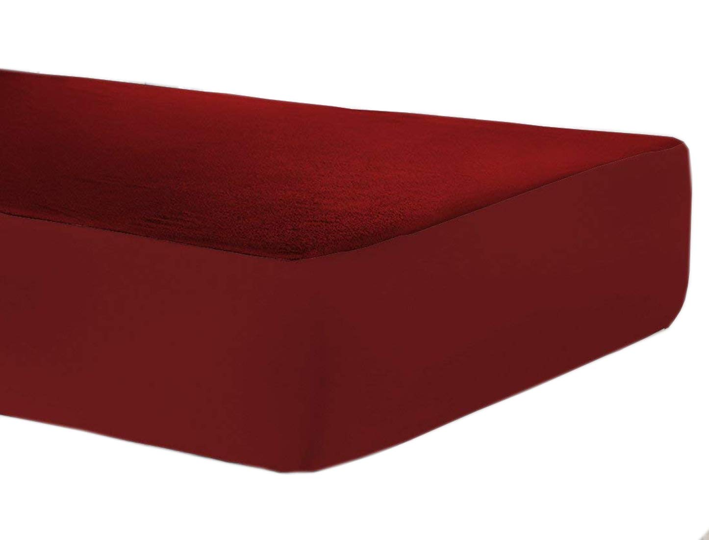 100% Waterproof Terry Cotton Fitted Mattress Protector for King Size Bed (78 x 72 Inch, Maroon) 4