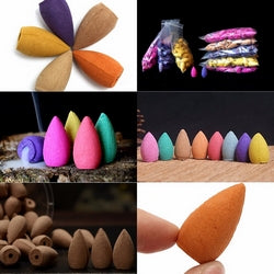 Pack of 300 Backflow Incense Cones in Rose, Jasmine and Lavender Scent for Backflow Incense Burners 1