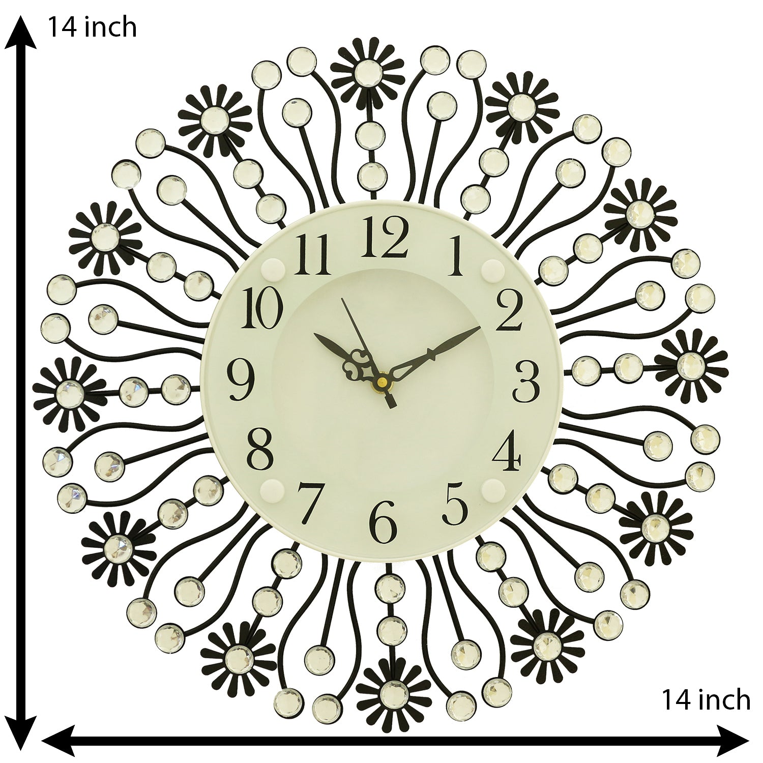 Diamond Series Iron Flower Designer Wall Clock 2