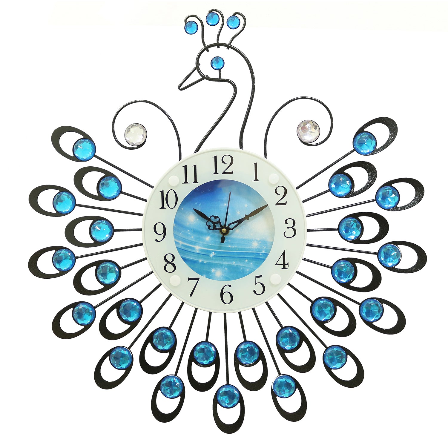 Diamond Series Iron Peacock Designer Wall Clock