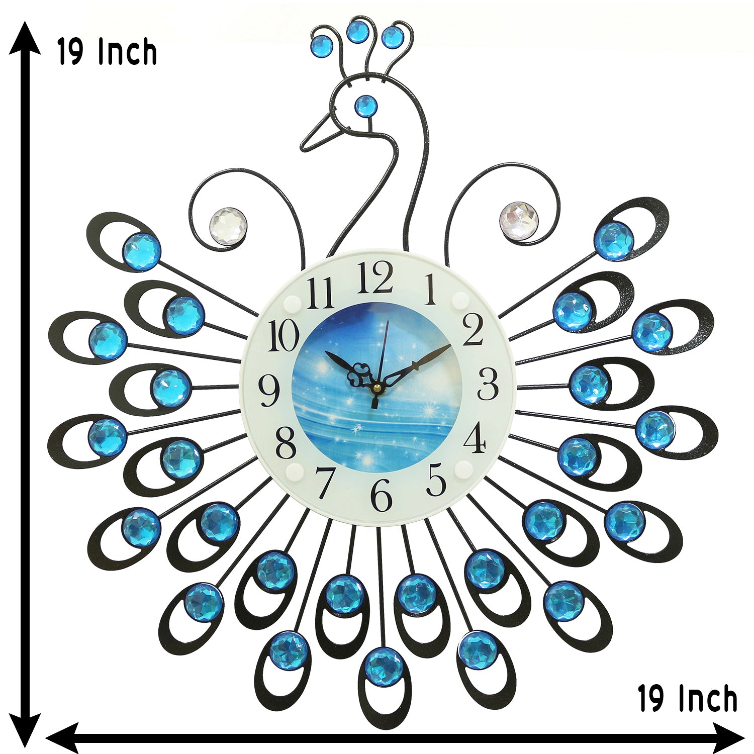 Diamond Series Iron Peacock Designer Wall Clock 2