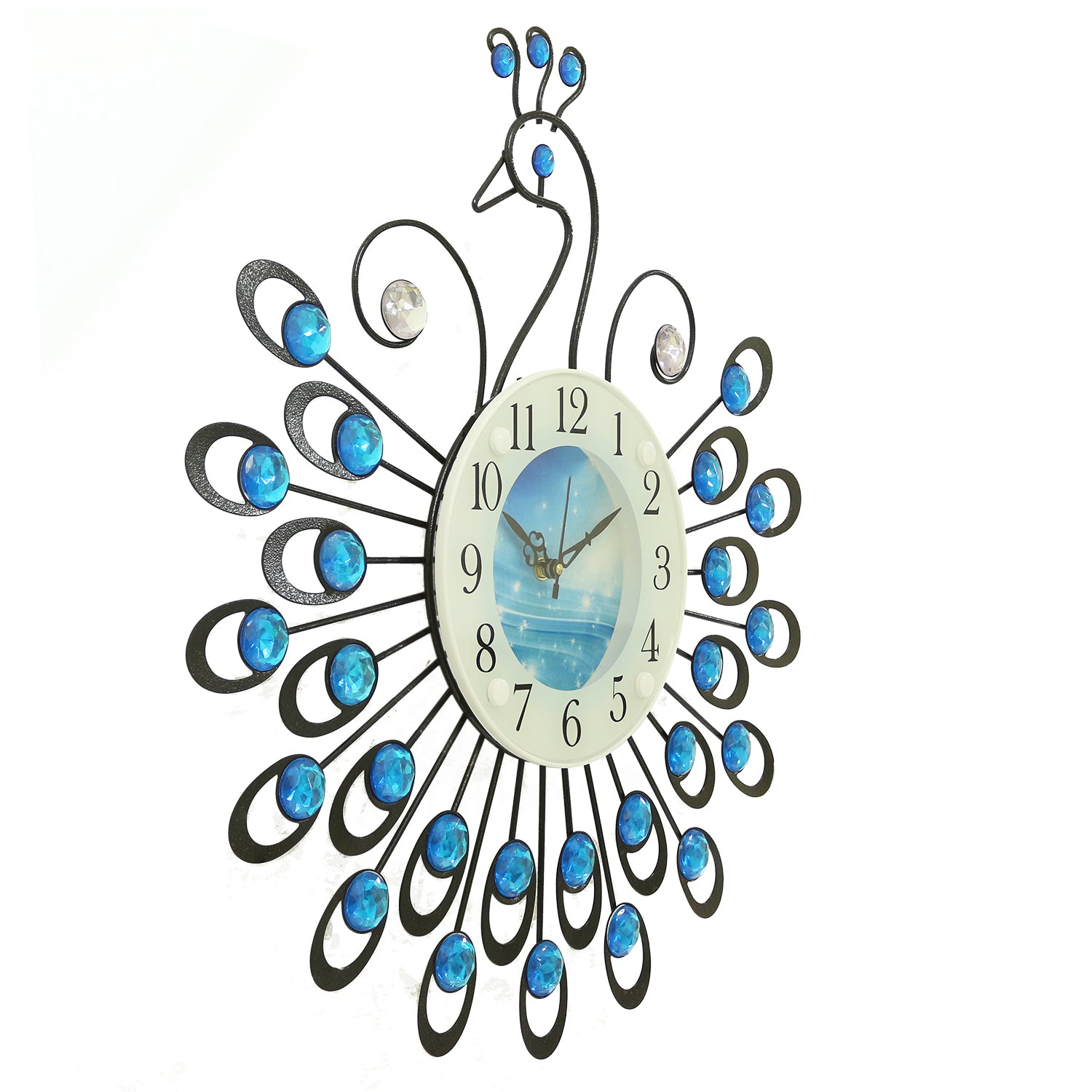 Diamond Series Iron Peacock Designer Wall Clock 4