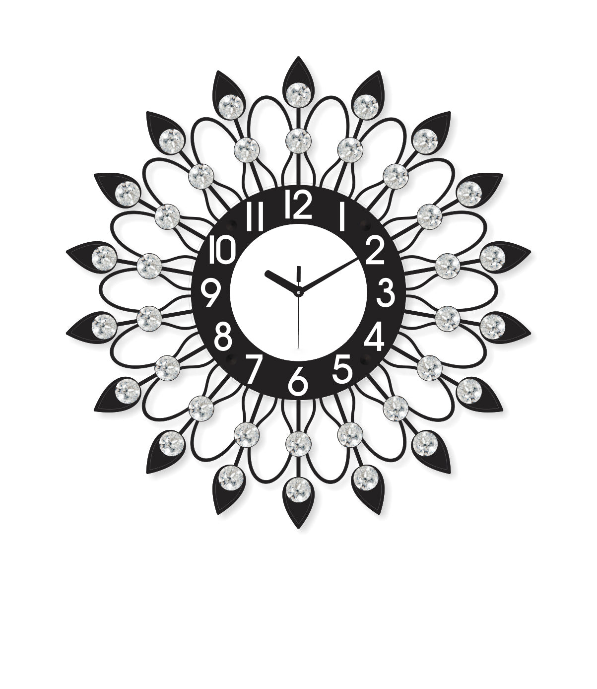 Diamond Series Iron Flower Designer Wall Clock