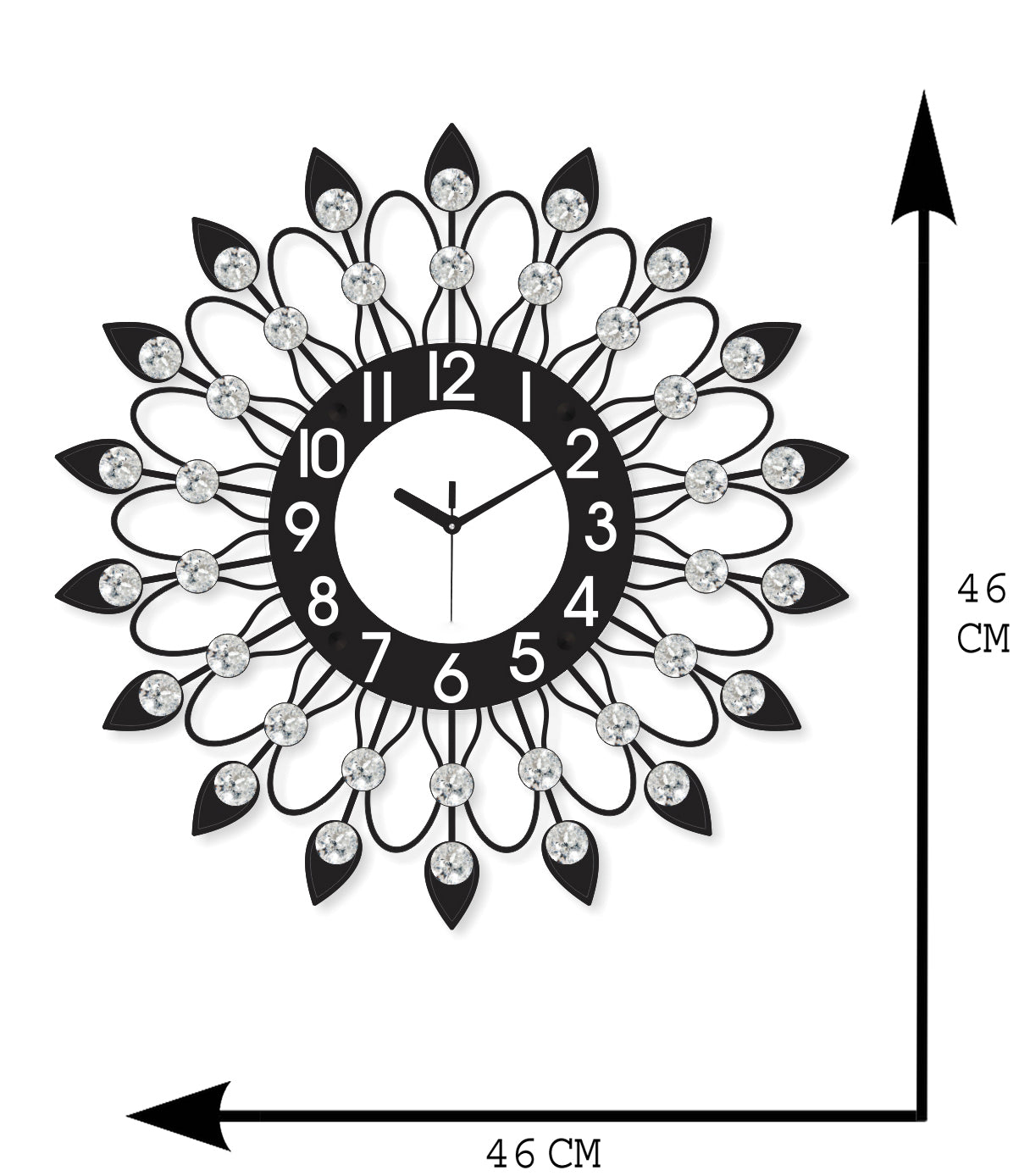 Diamond Series Iron Flower Designer Wall Clock 2