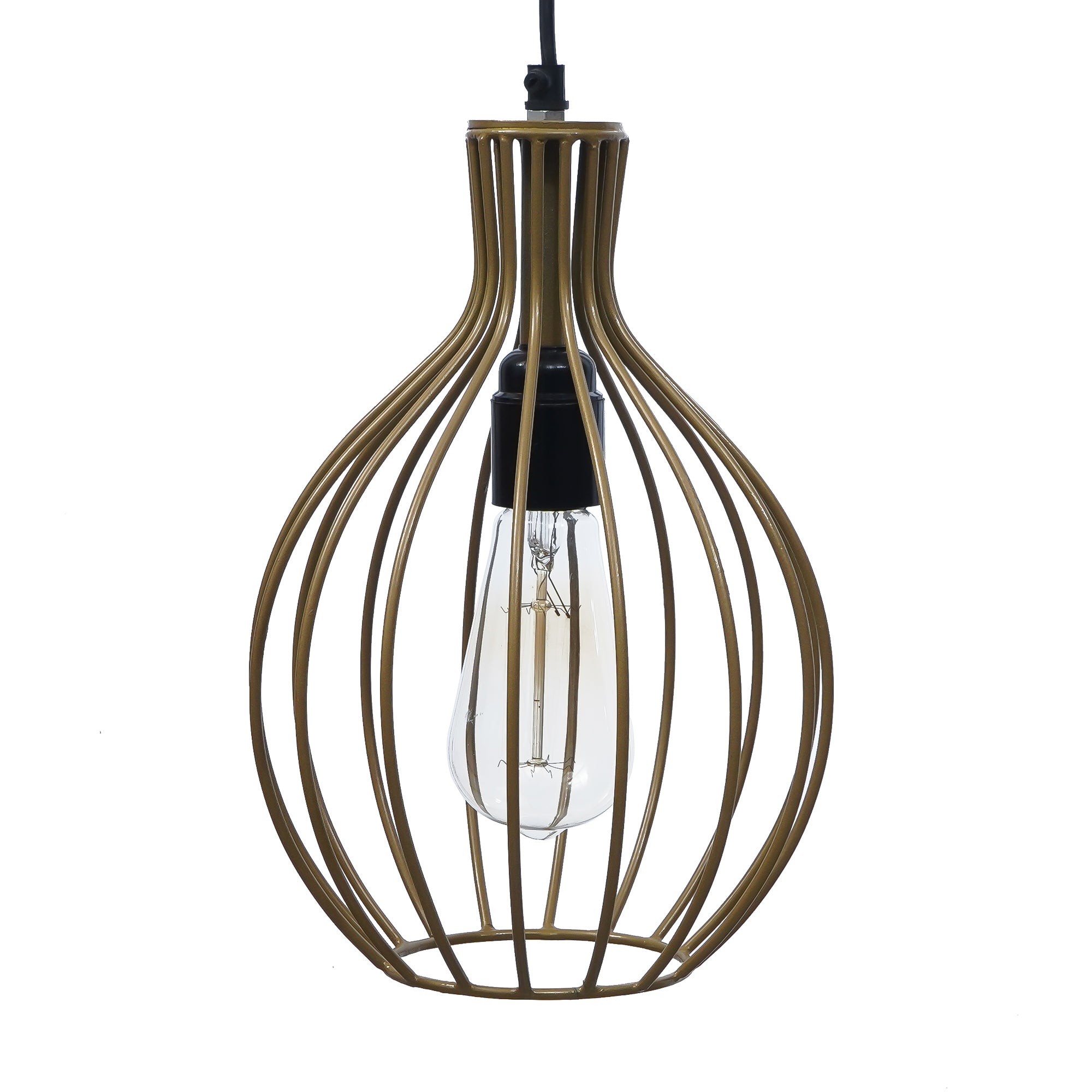 Edison Filament Golden Finish Diamond Cage Pendant Light, Ceiling Hanging Lamp for Home/Living Room/Offices/Restaurants 2