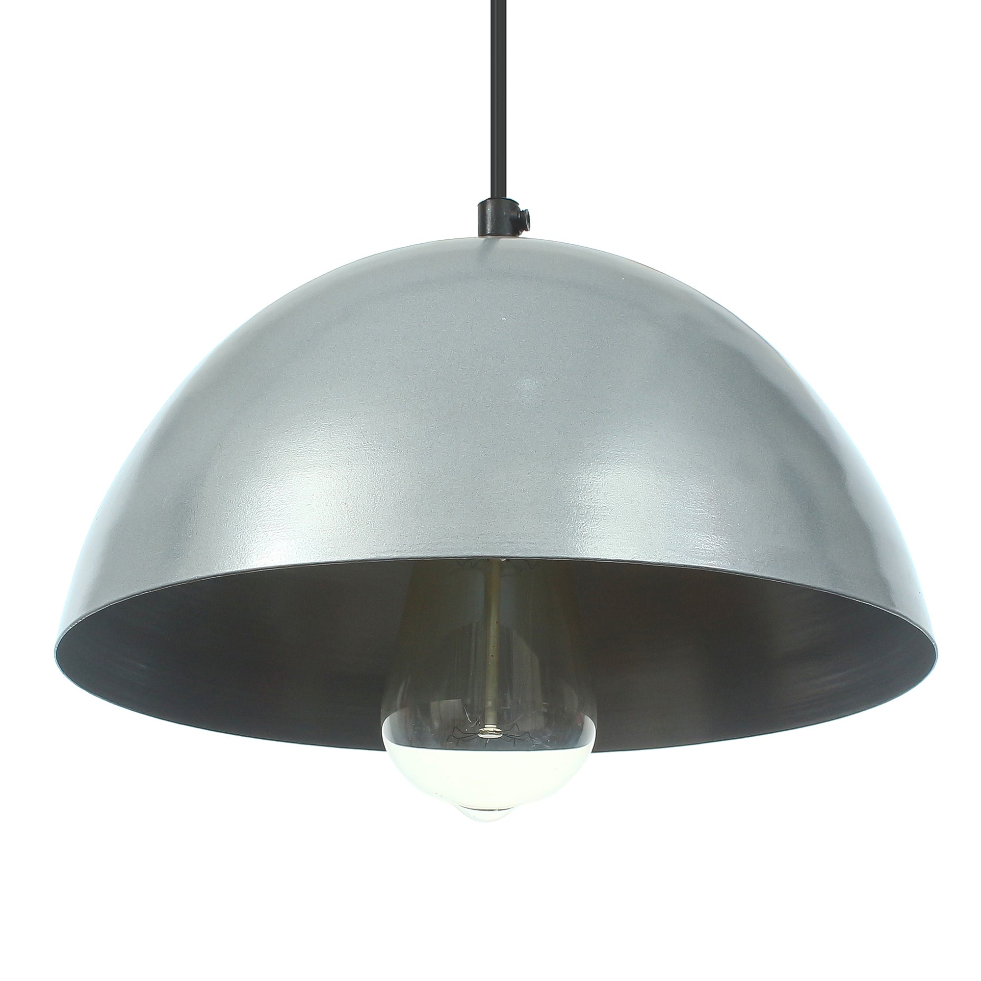 Shining Silver Glossy Finish Pendant Light, 10" Diameter Ceiling Hanging Lamp for Home/Living Room/Offices/Restaurants 2