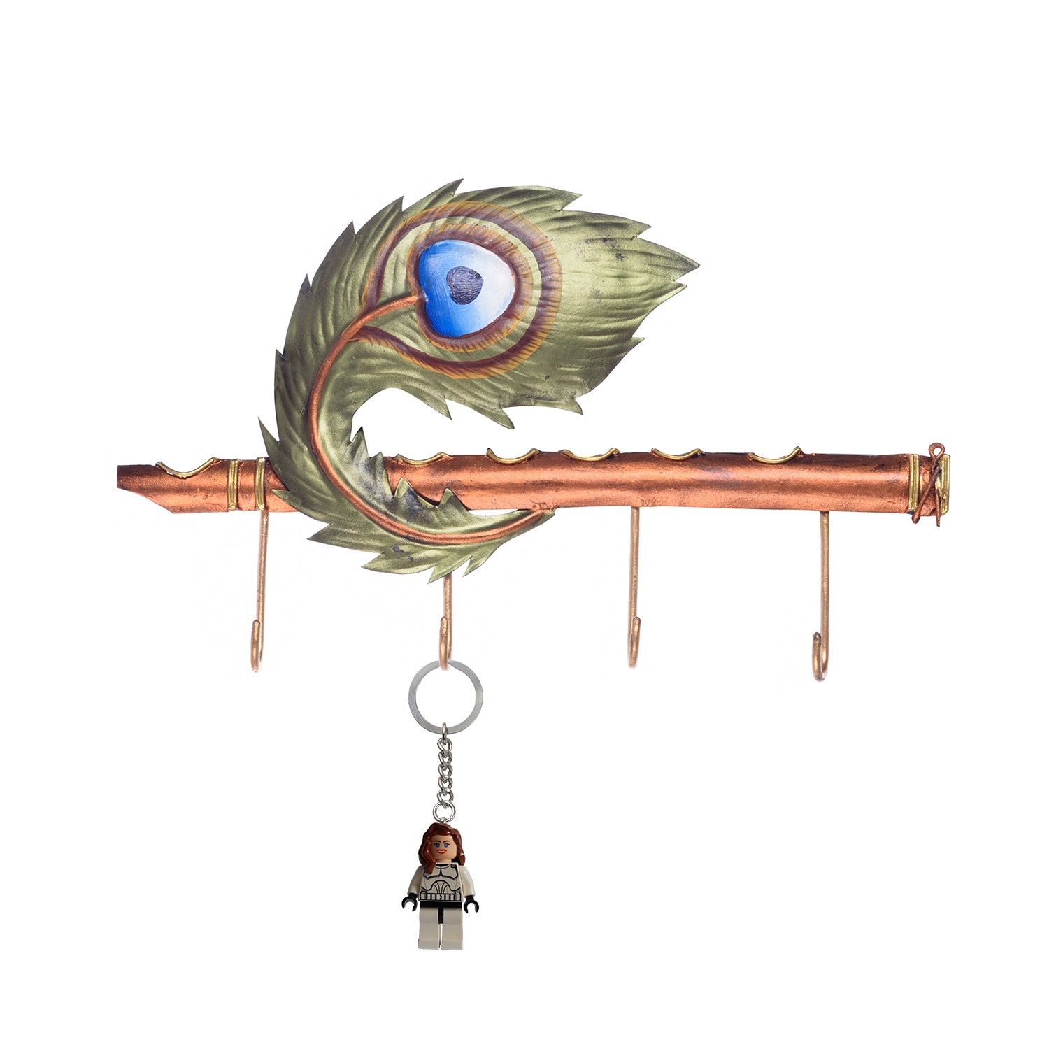 Wrought Iron basuri with mor pankh
Key Holder (Green and Brown) 1