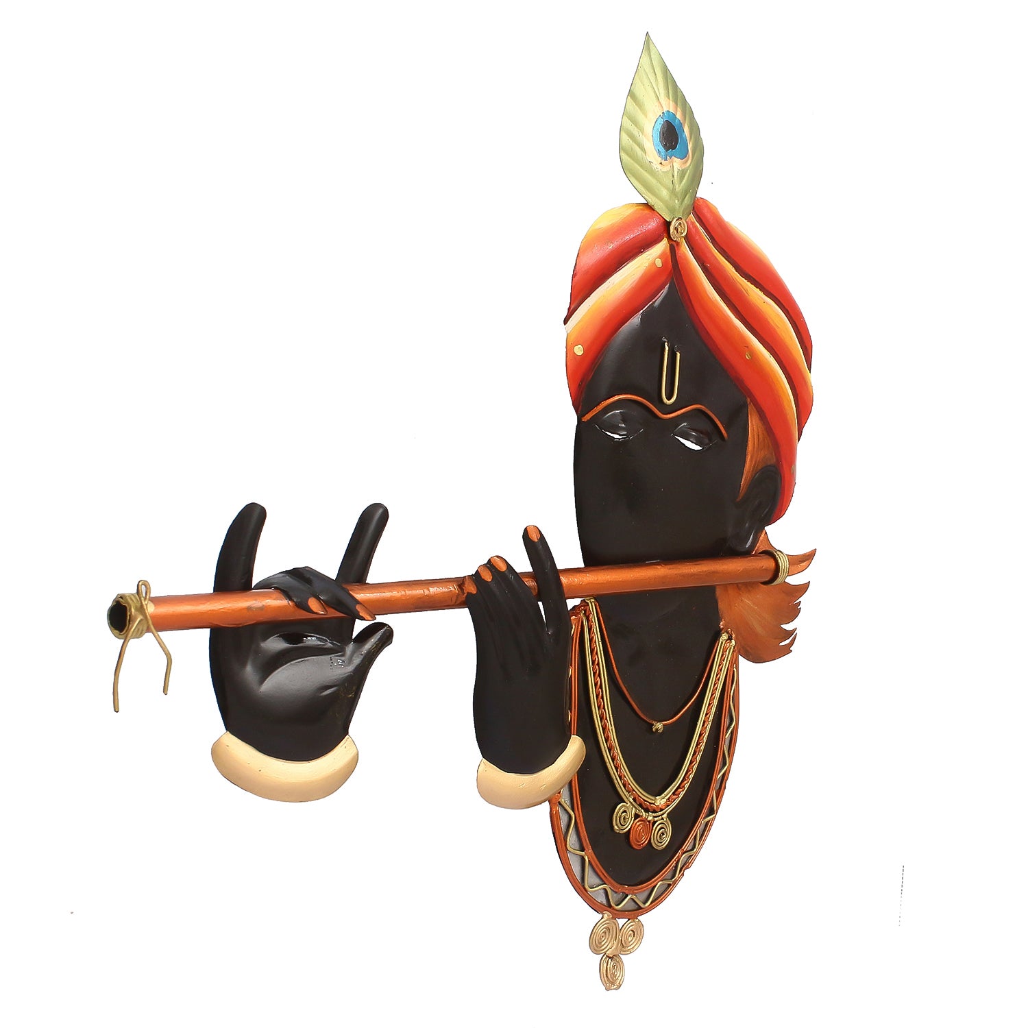 Lord Krishna Playing Flute/Bansuri Iron Wall Hanging/Art 3