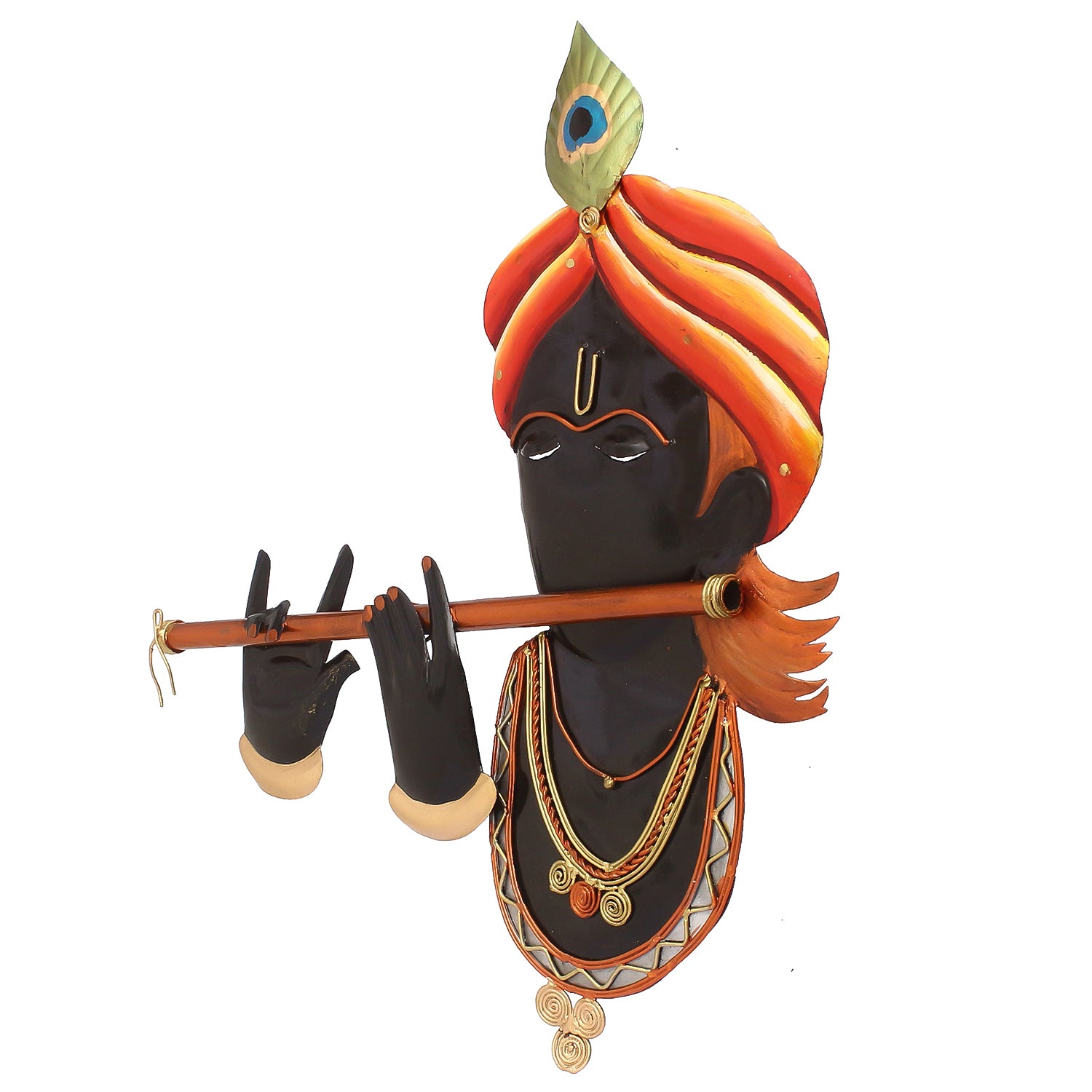 Lord Krishna Playing Flute/Bansuri Iron Wall Hanging/Art 4