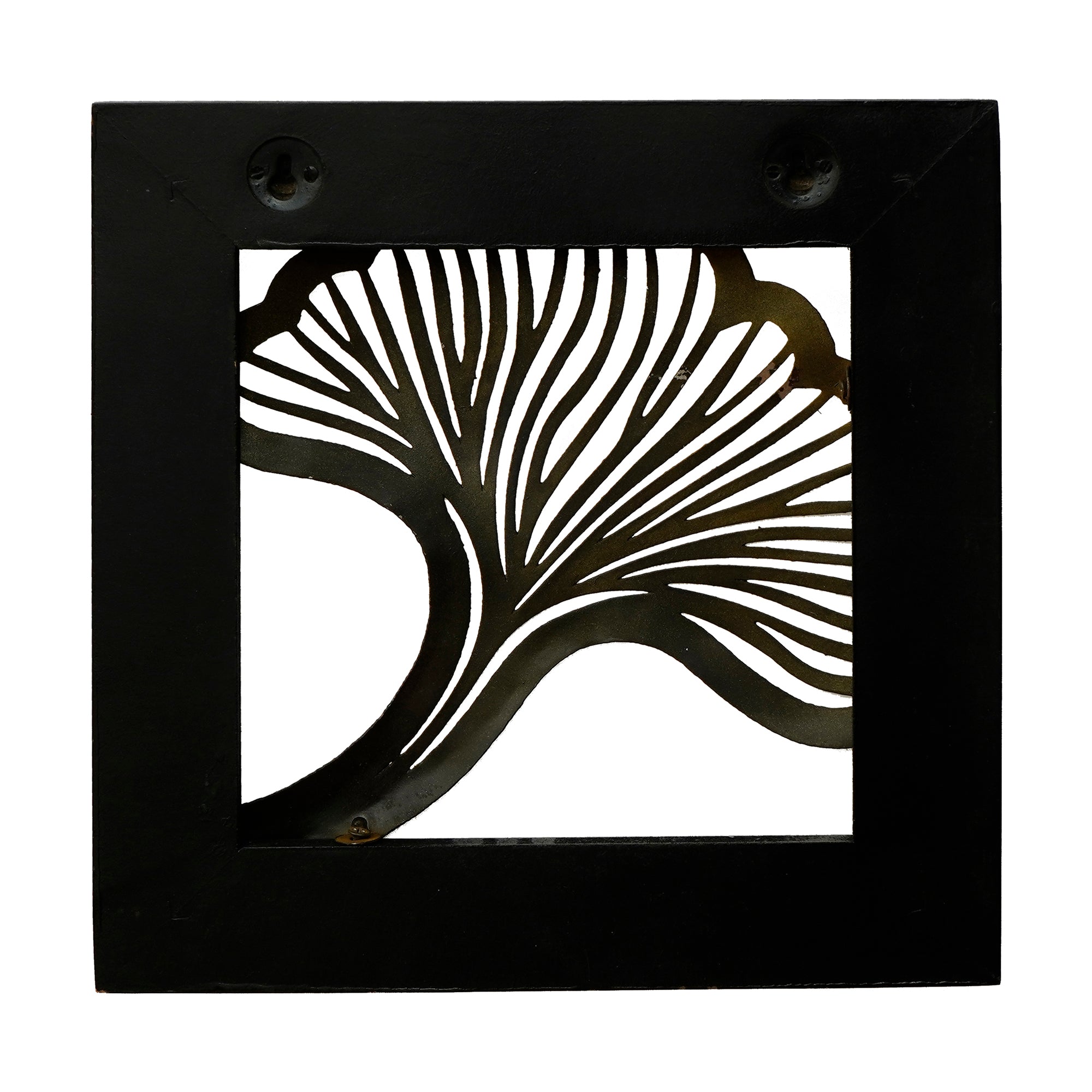 Colorful Iron Leaf with Wooden Frame Handcrafted Wall Hanging 6