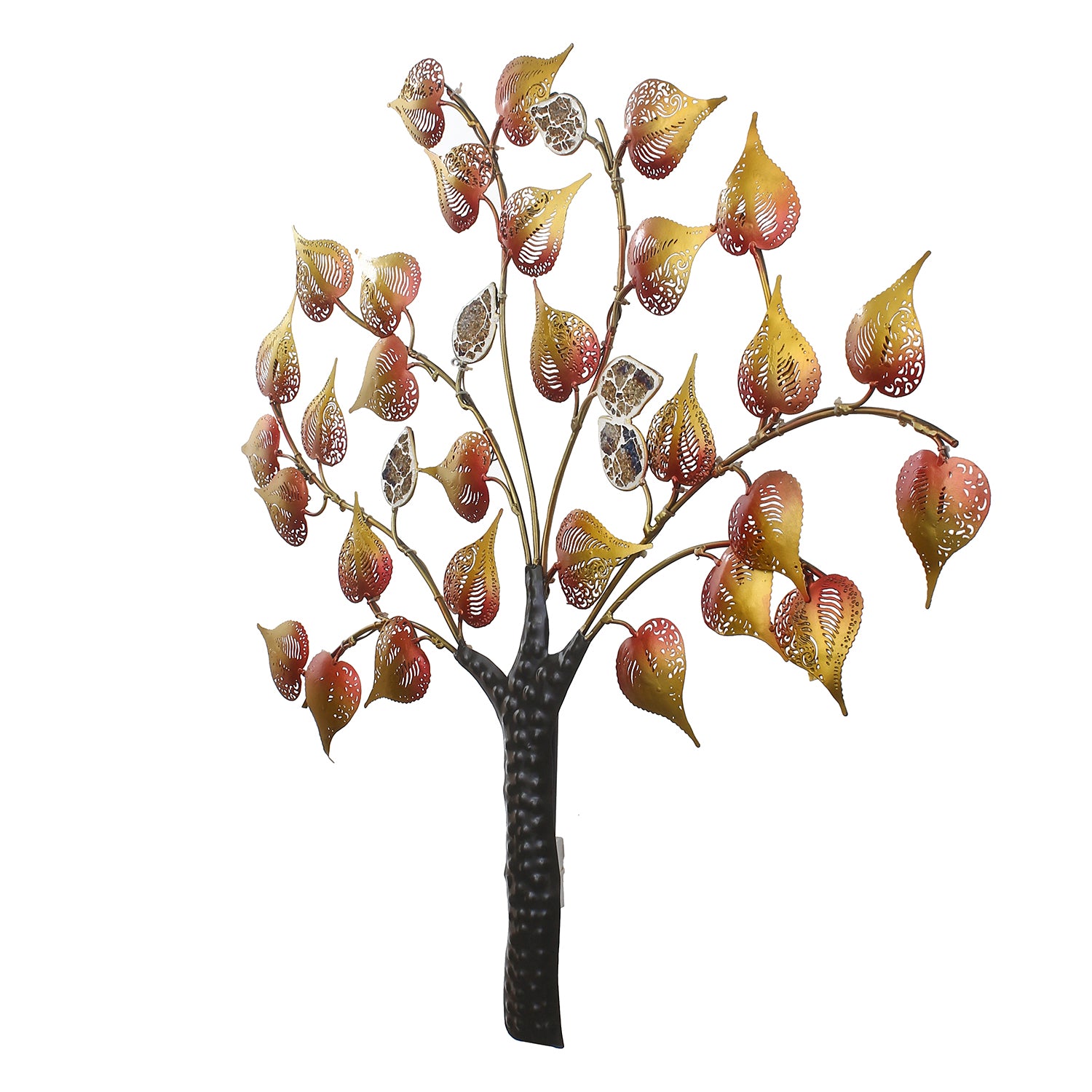 Colorful Leaves Tree Handcrafted Iron Wall Hanging/Art with background LED's 4