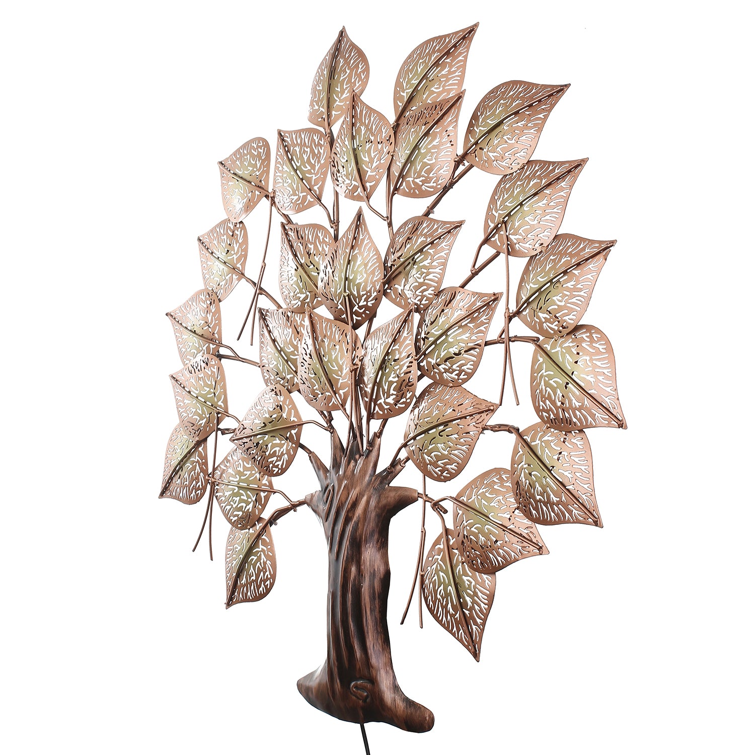 Brown and Golden Leaves Tree Handcrafted Iron Wall Hanging with background LED's 5