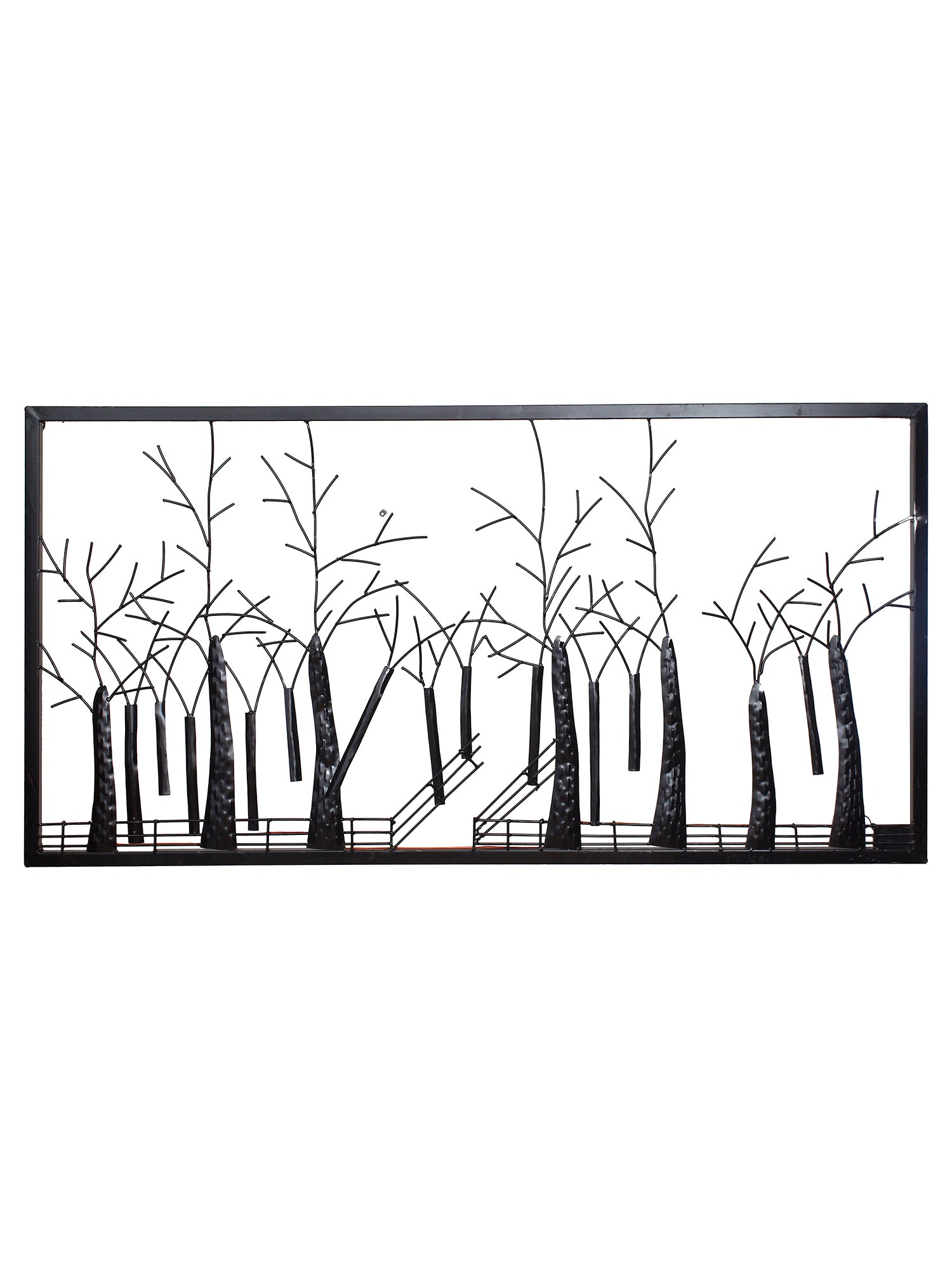 Abstract Trees Forest View Handcrafted Iron Wall Hanging with background LED's 2
