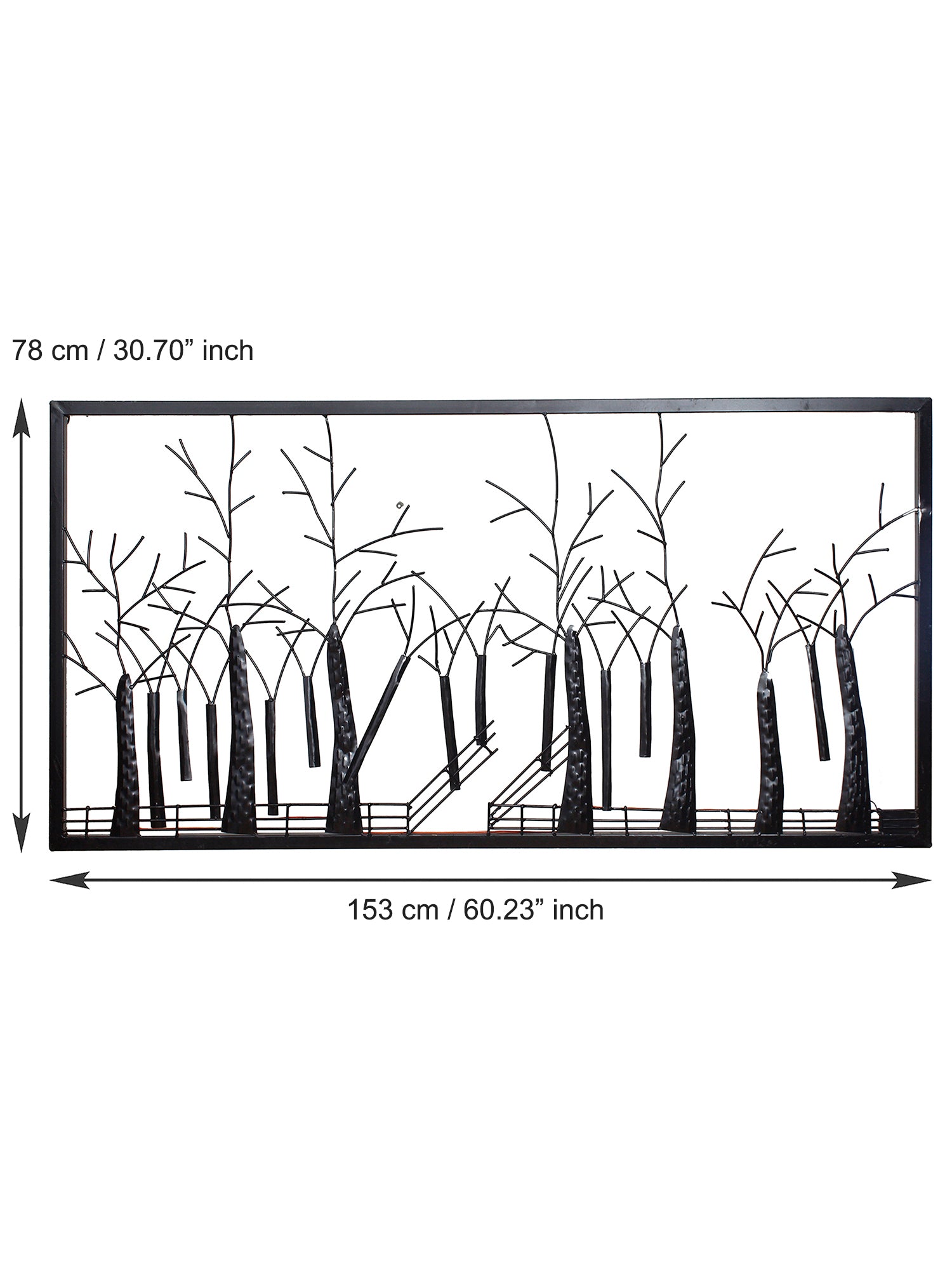 Abstract Trees Forest View Handcrafted Iron Wall Hanging with background LED's 3