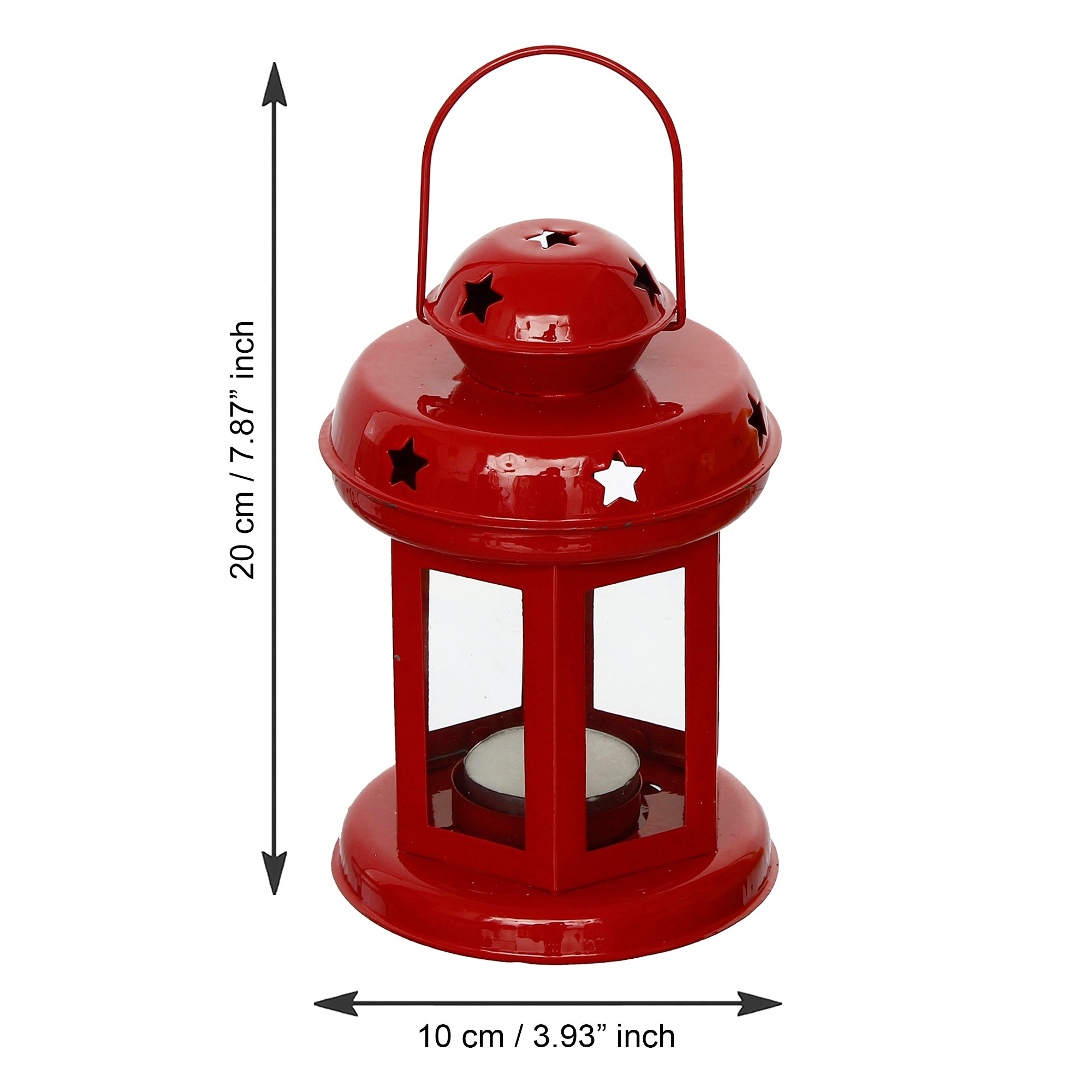 Iron Set of 4 tea light candle holder Lantern(Blue, Yellow, Red, White) 4