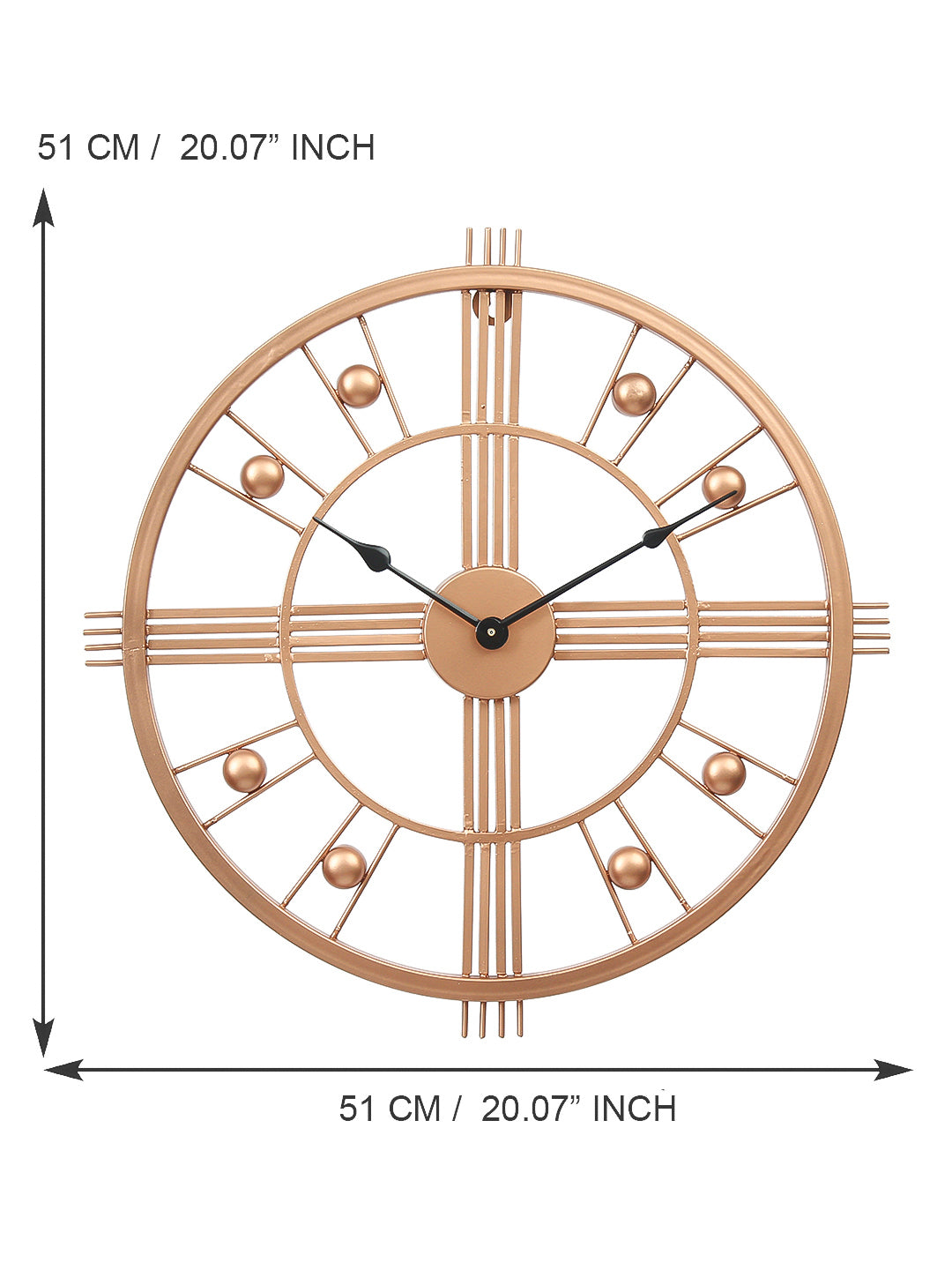 Copper Color Iron Round Hand-Crafted Designer Wall Clock Without Glass ( 51 Cm x 51 Cm ) 3